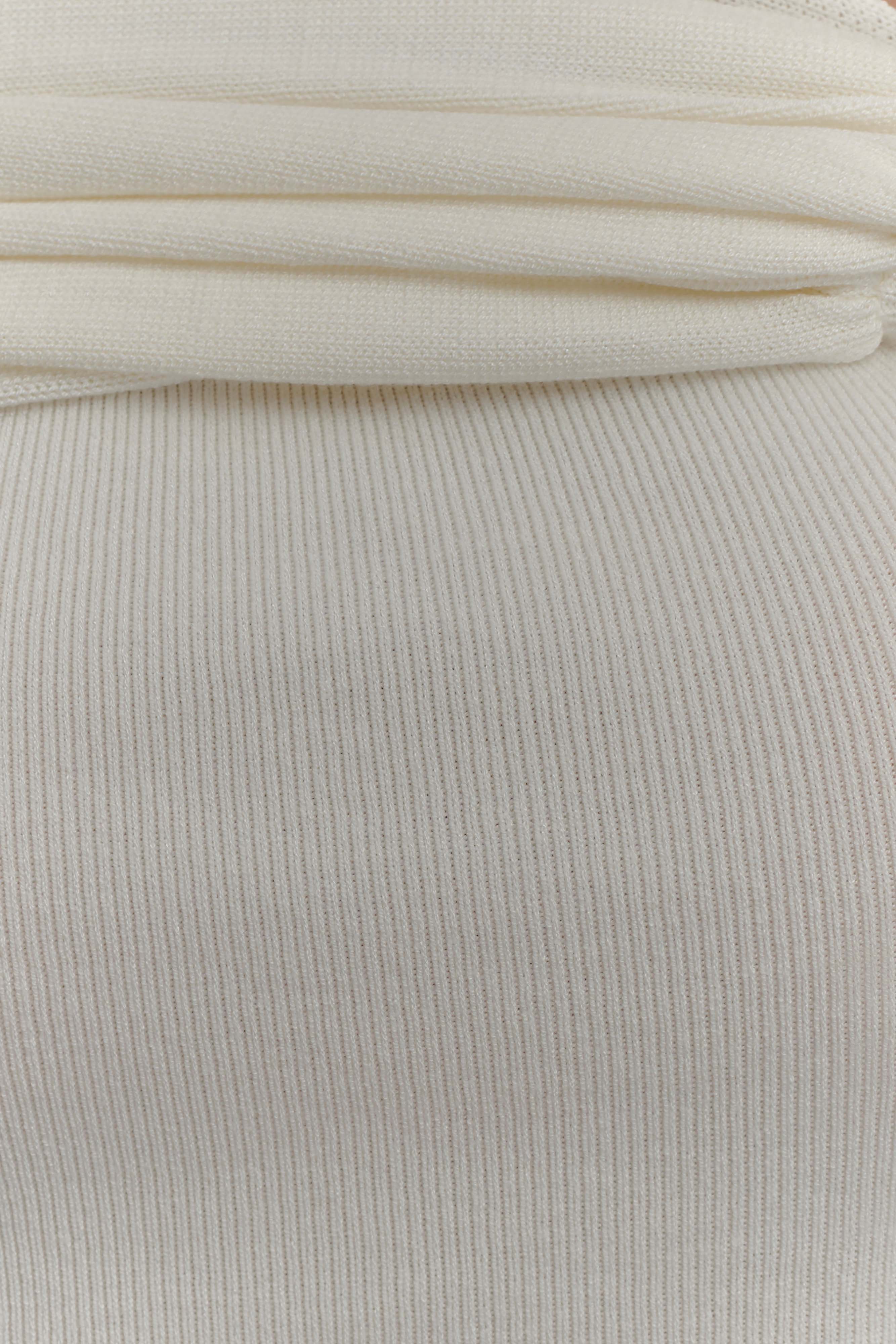 Irene Gathered Knit Top - Ivory、mySite、solidvoid