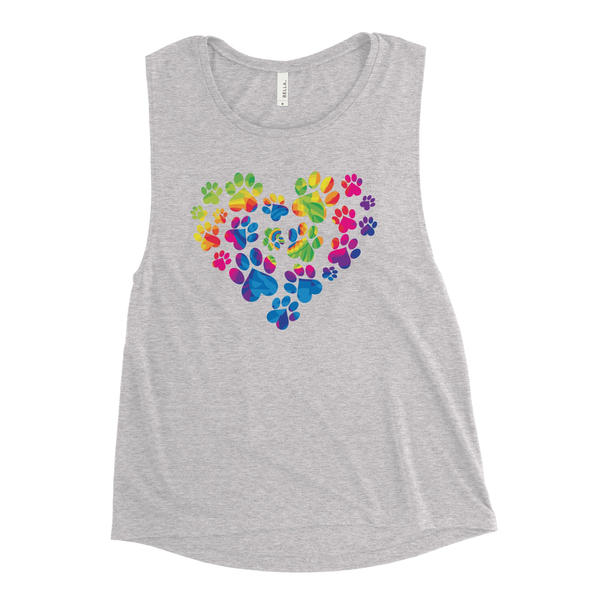 Anniversary Paw Print Love Ladies’ Athletic Tank、mySite、camillekostekn