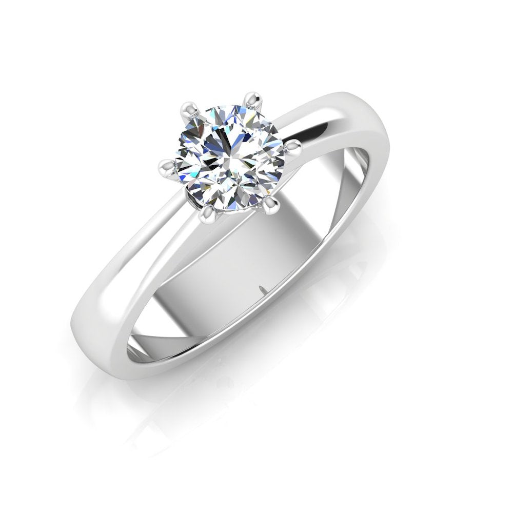 Raised Solitaire Brilliant Cut Moissanite Engagement Ring、mySite、hinf8tx79