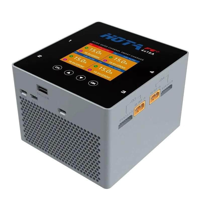  HOTA F6+ 1000W 60A 1-6S Quad Channel AC/DC Smart Charger - Grey、mySite、merchandisen