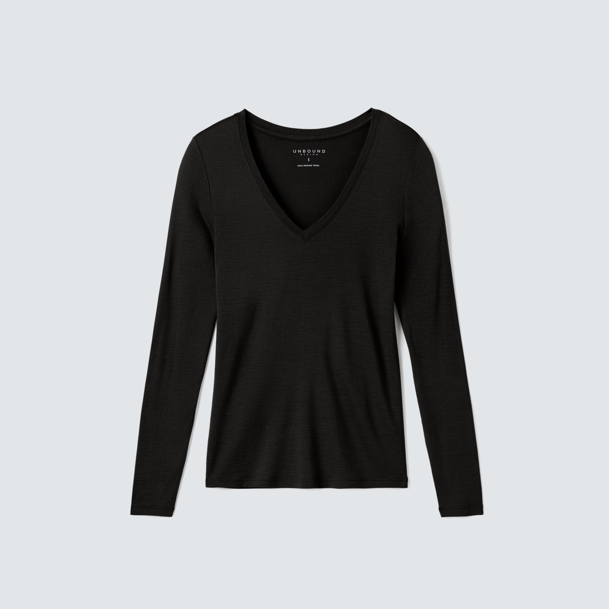 Women's Slim Merino Long Sleeve V-Neck、mySite、noshort