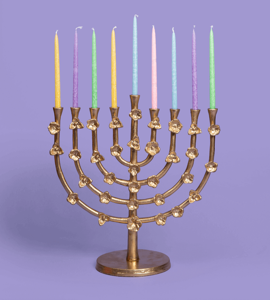 Gold Floral Lily Menorah、mySite、topwebapps