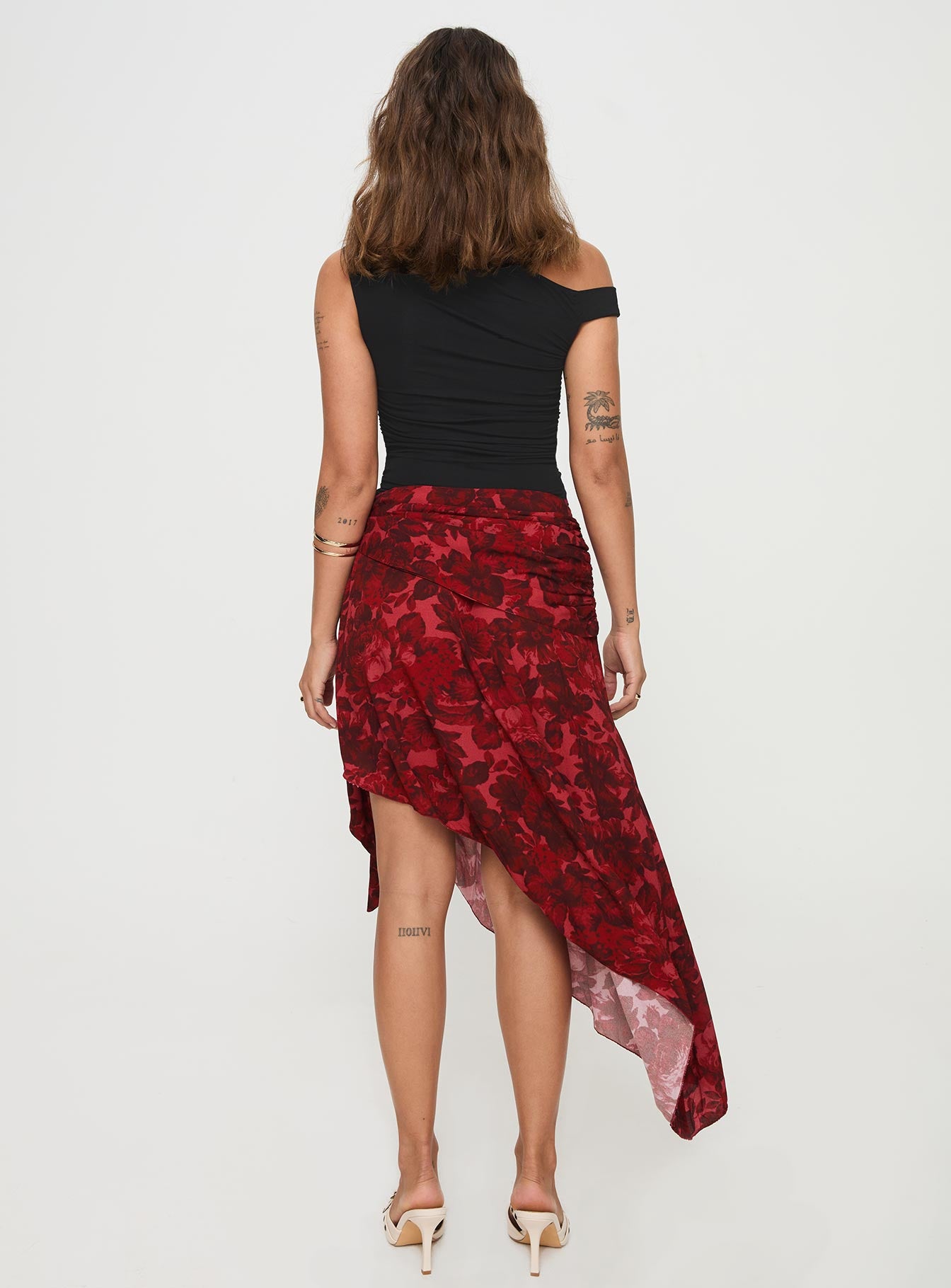 Kokoro Midi Skirt Pink Floral、mySite、solidvoid