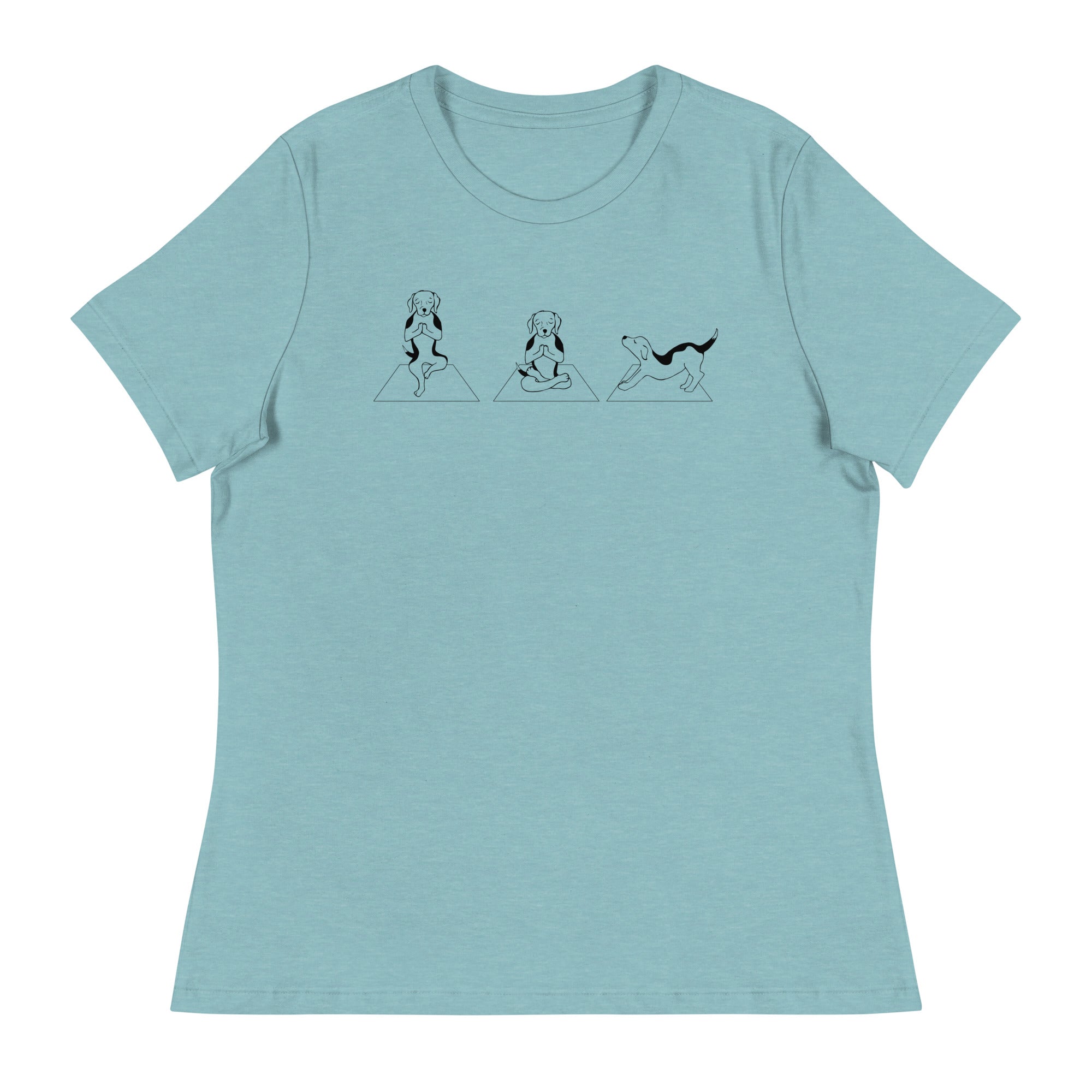 Dog Yoga Pose Relaxed T-Shirt、mySite、camillekostekn