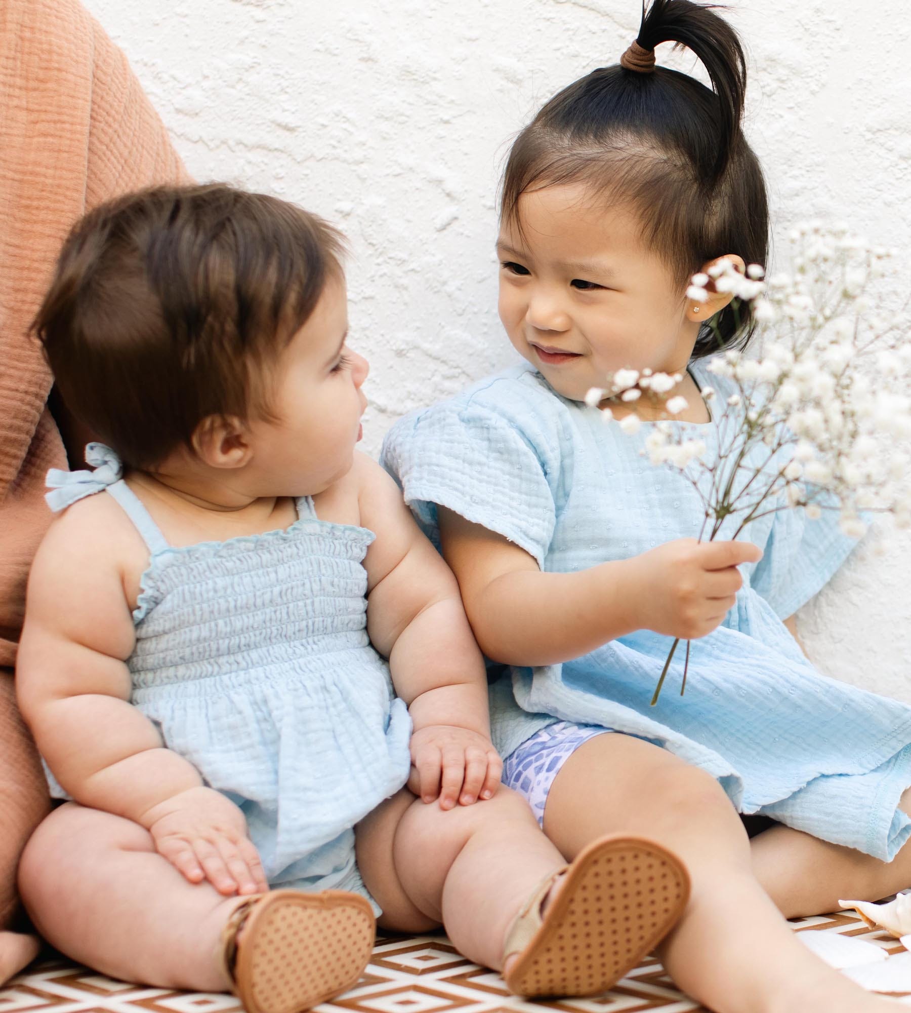 Dotted Muslin Organic Cotton Girl Top & Shorts Set、mySite、g9winljtr