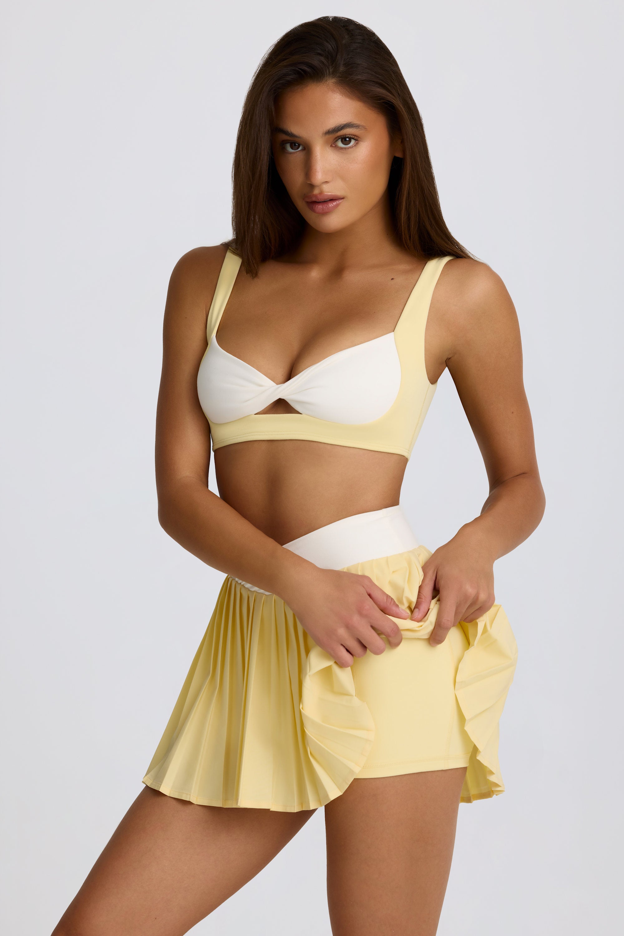  Soft Active Crossover Pleated Mini Skort in Lemon、mySite、sugarbowlscore