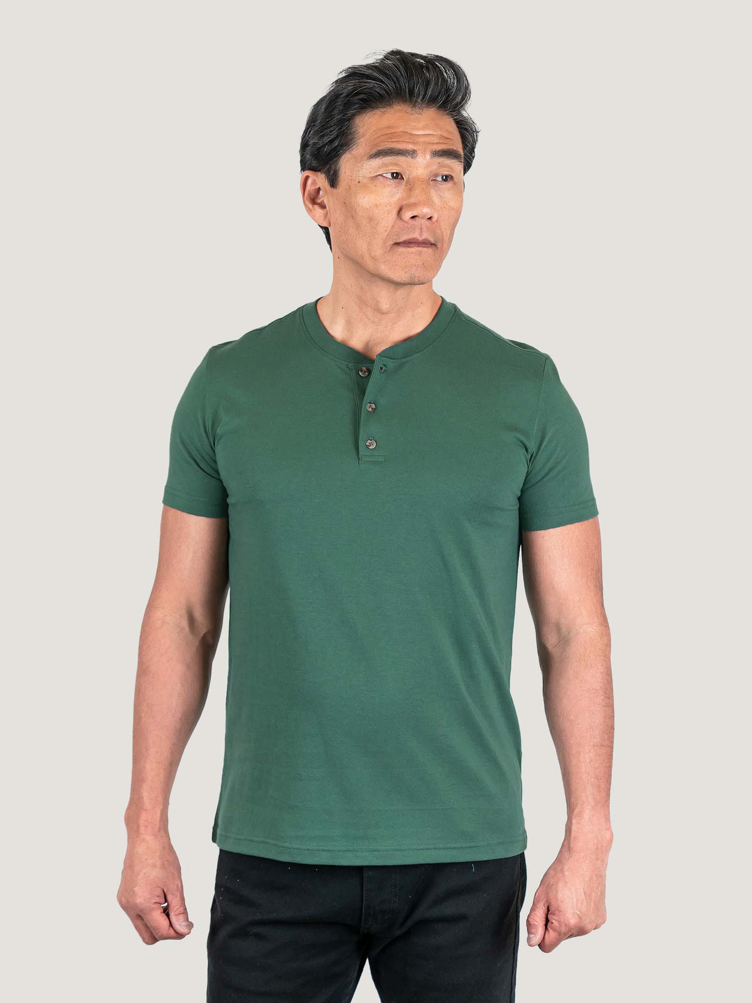  Pine Green Short Sleeve Henley FINAL SALE、mySite、ghnorth