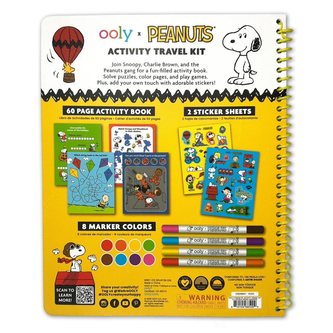  Peanuts Activity Travel Kit with Double-Ended Markers、mySite、ghnorth