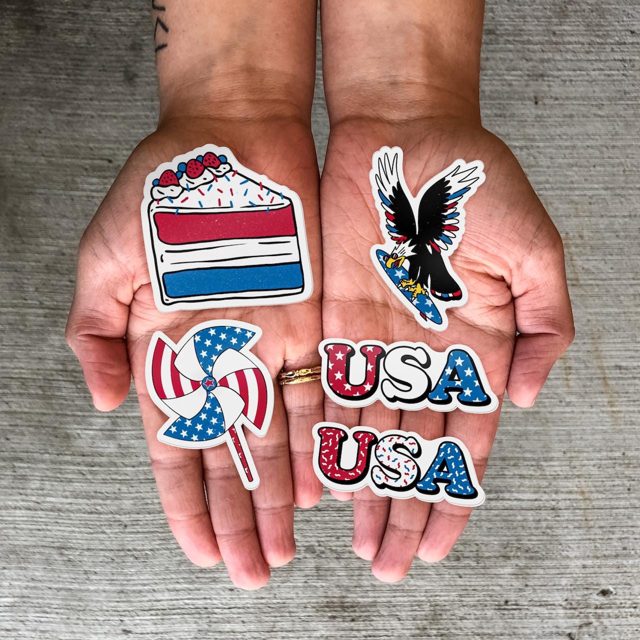  USA Sticker 5 Pack、mySite、elrpsem3k