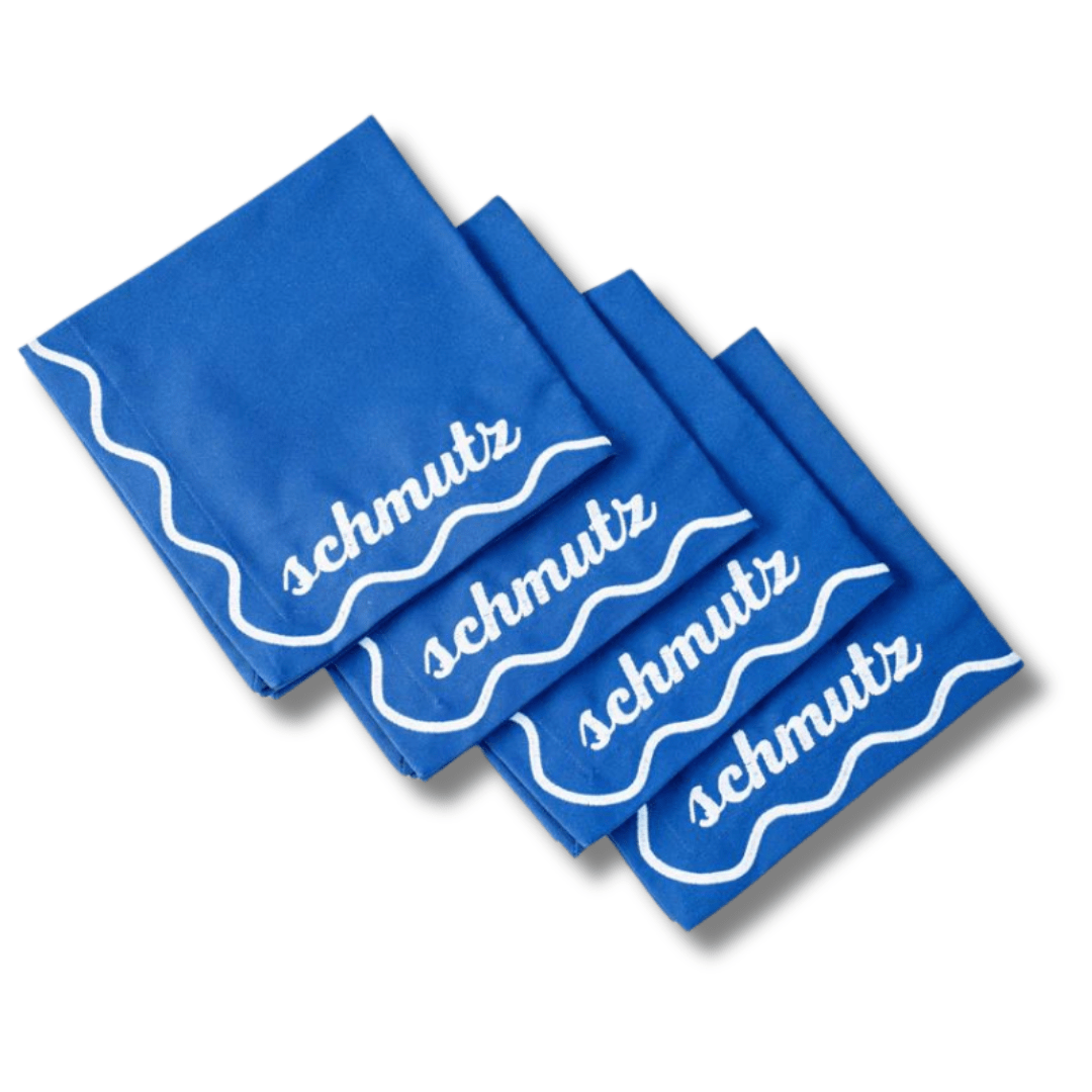 Schmutz Dinner Napkins - Set of 4 - (Light Blue, Dark Blue or White)、mySite、topwebapps