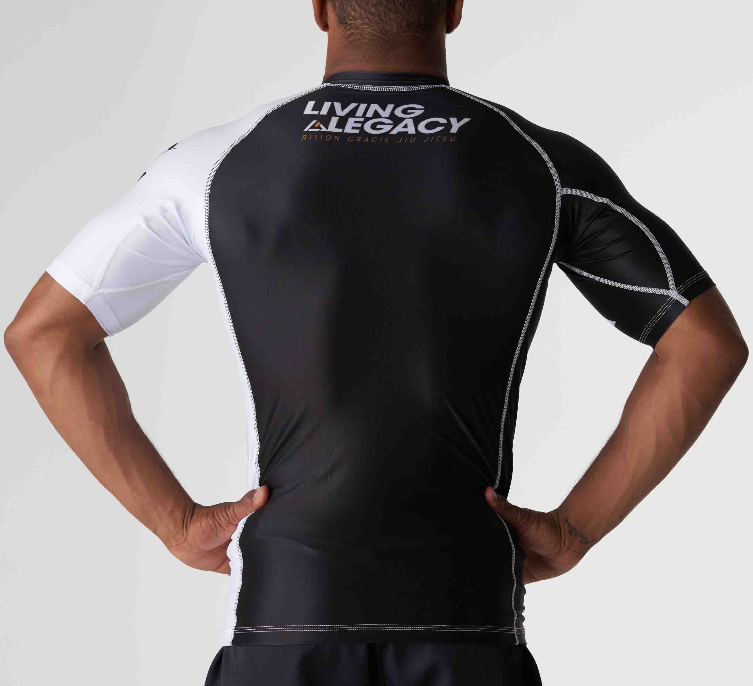 Rilion Gracie Ranked Short Sleeve Rashguard White、mySite、gigharbornorthrealestate