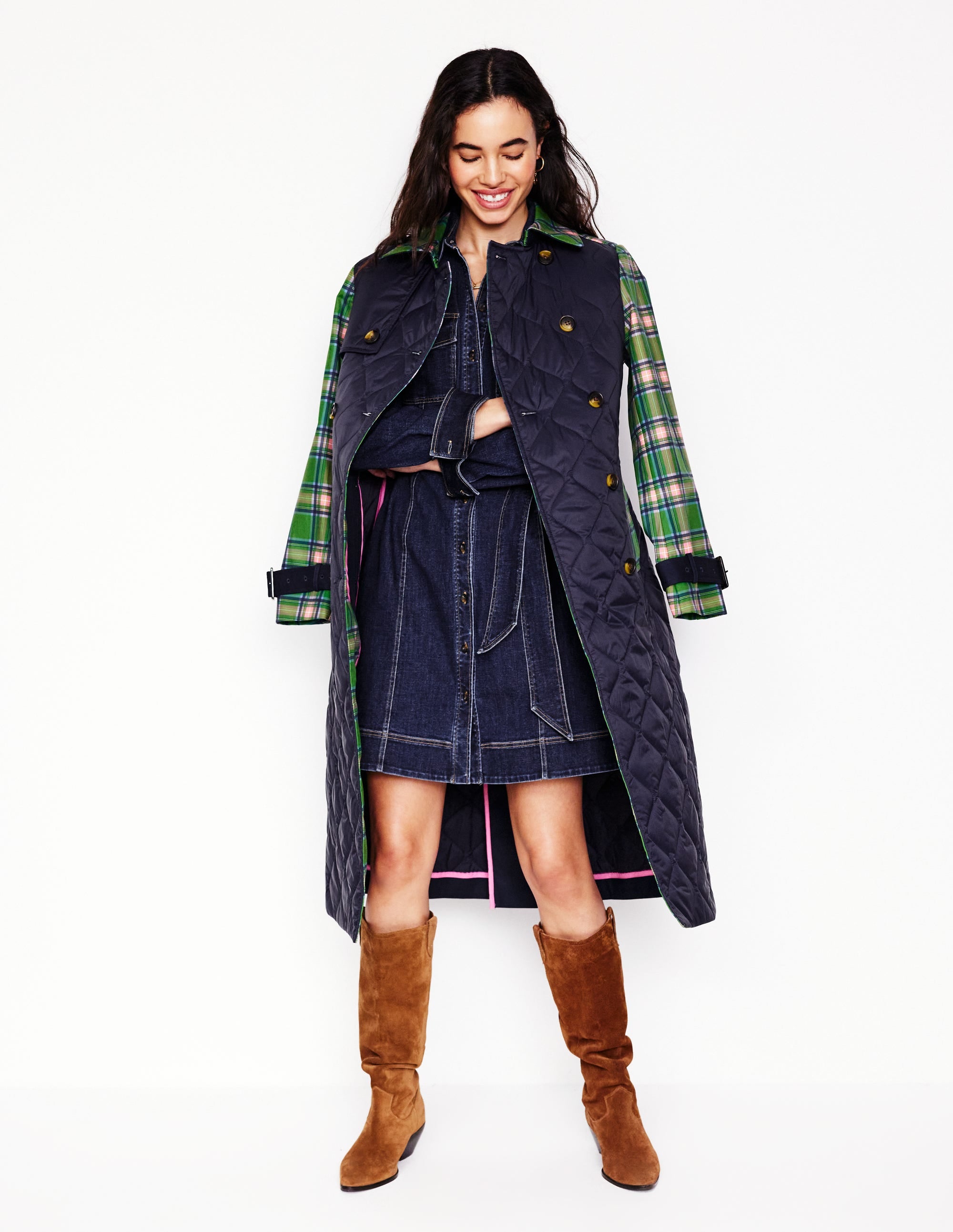  Nell Denim Mini Shirt Dress-Dark Indigo、mySite、ashleygrahame