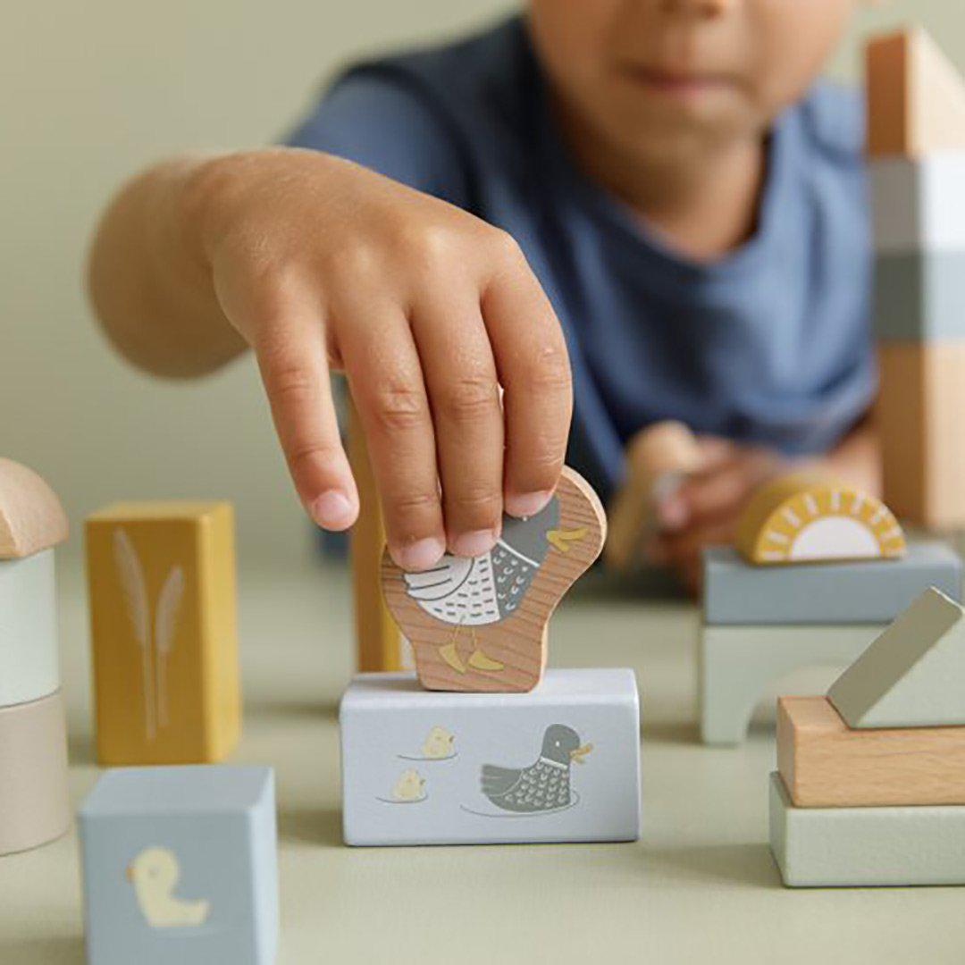  Little Dutch Wooden Building Blocks - Blue、mySite、merchandisen