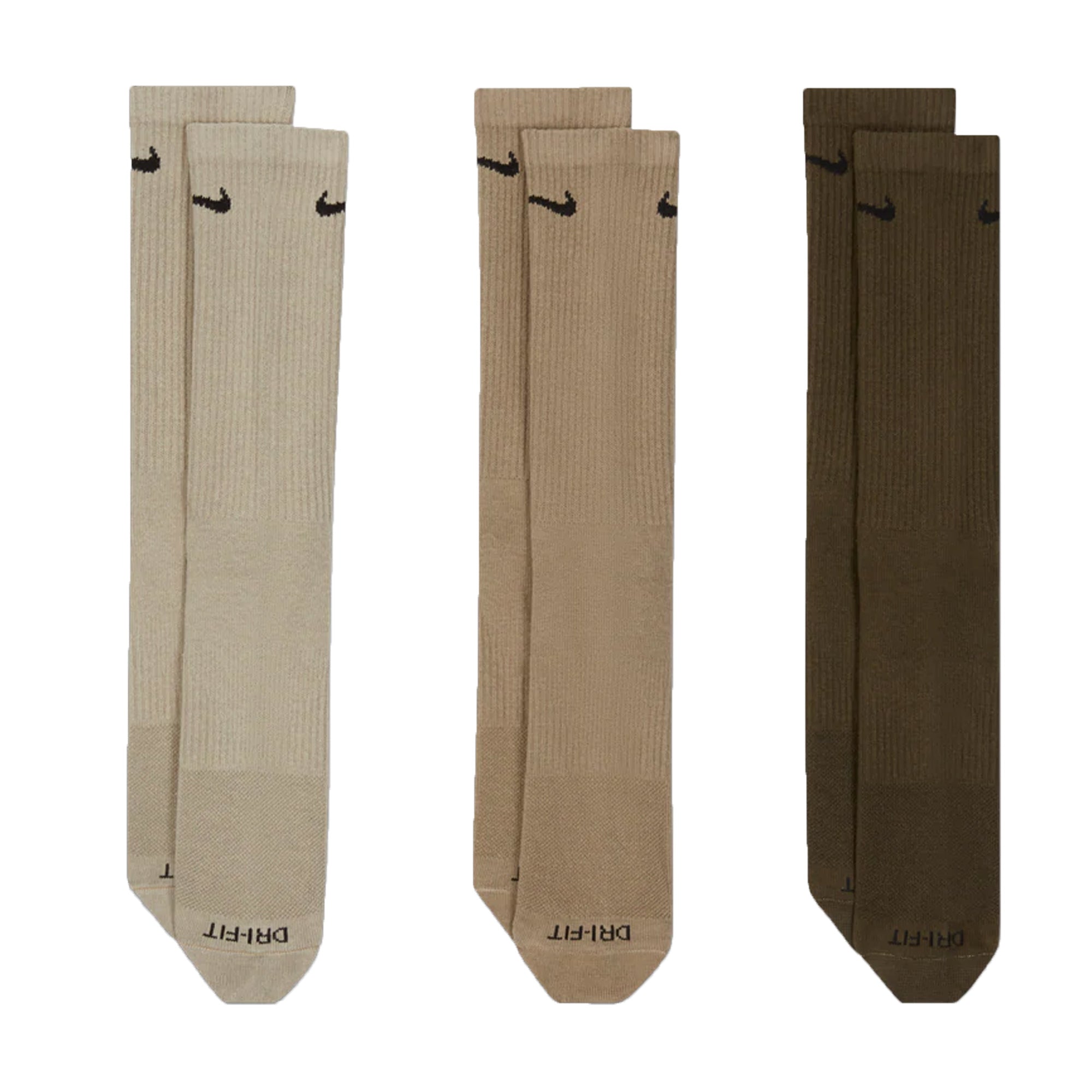 Nike Everyday Plus Cushioned Socks 3 Pack Olive/Stone/Khaki、mySite、bottomscart