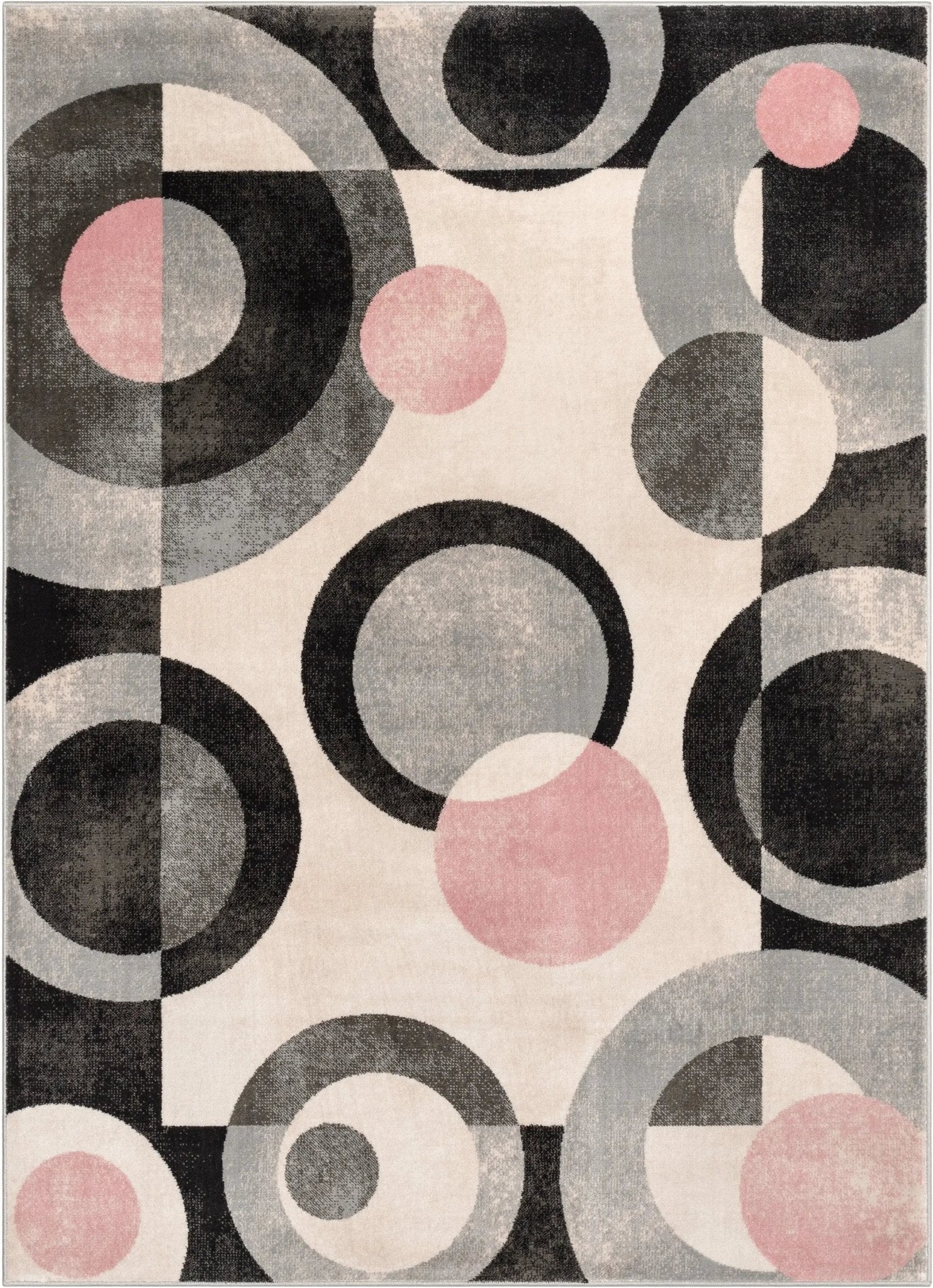 Avi Modern Geometric Grey Blush Rug、mySite、gigharbornorthrealestate