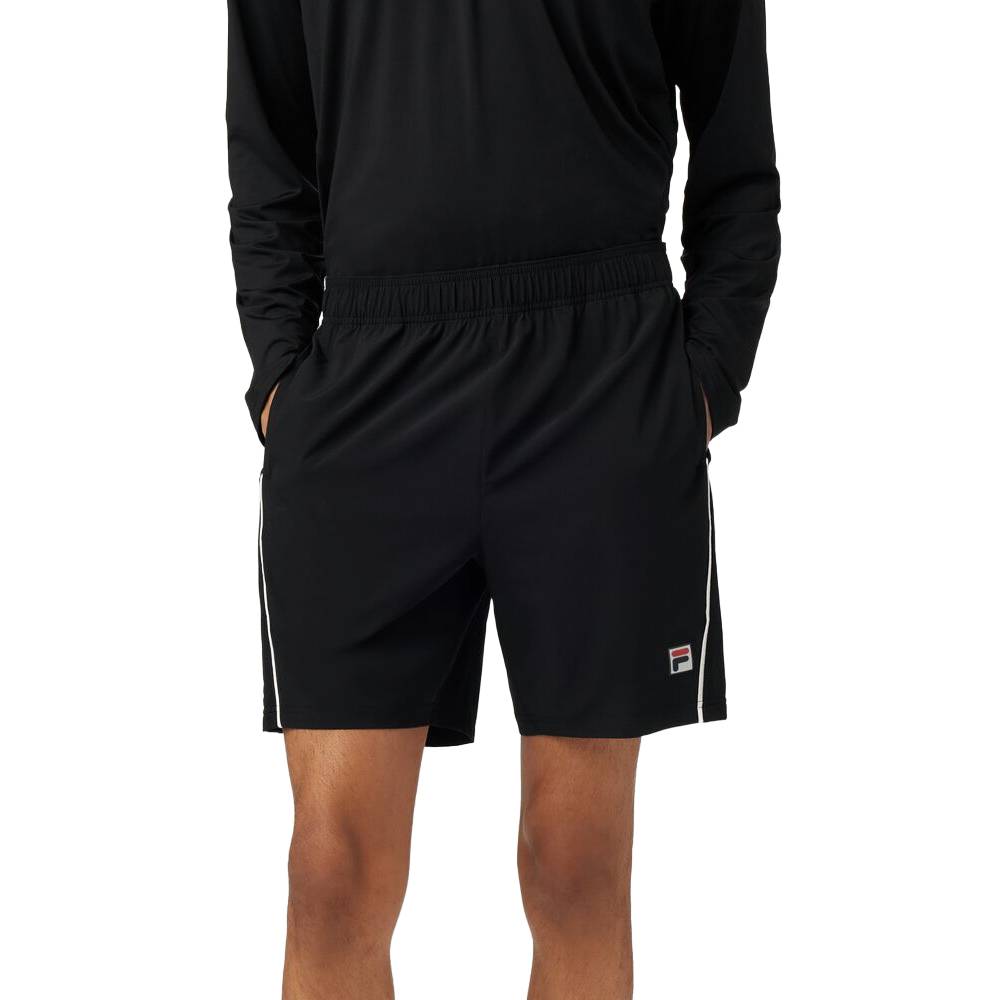 Fila Men's Piped Stretch Woven Short (Black/White)