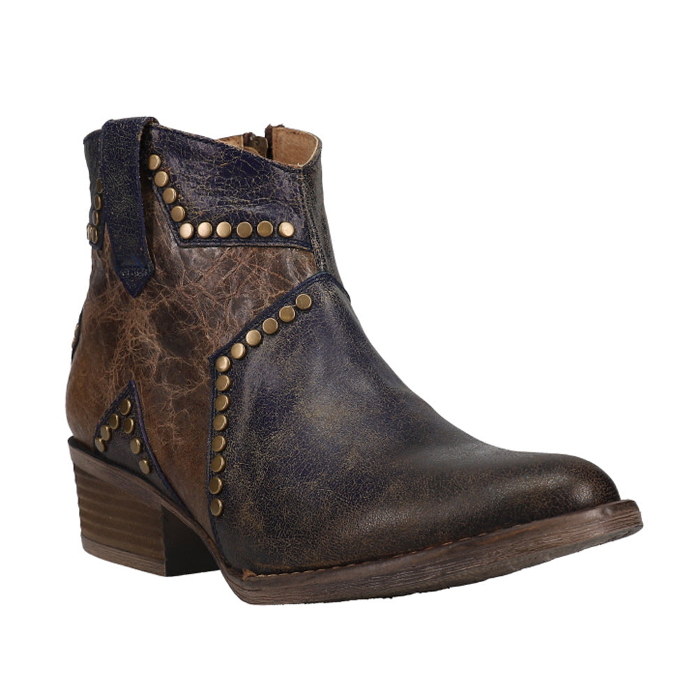 Blue Star Inlay Studded Ankle Zippered Booties、mySite、gtrtttuynbv