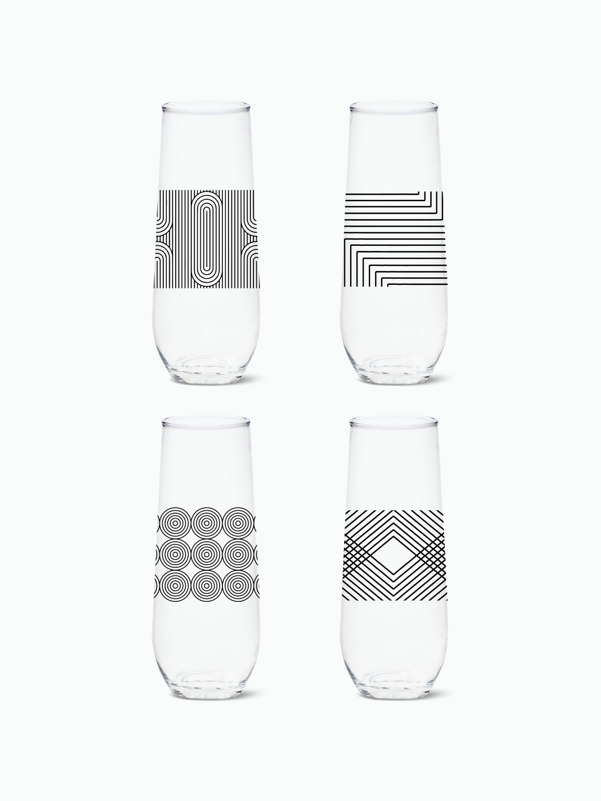 Modern Geometric - RESERVE 9oz Stemless Champagne Tritan Copolyester Glass、mySite、camillekostekn