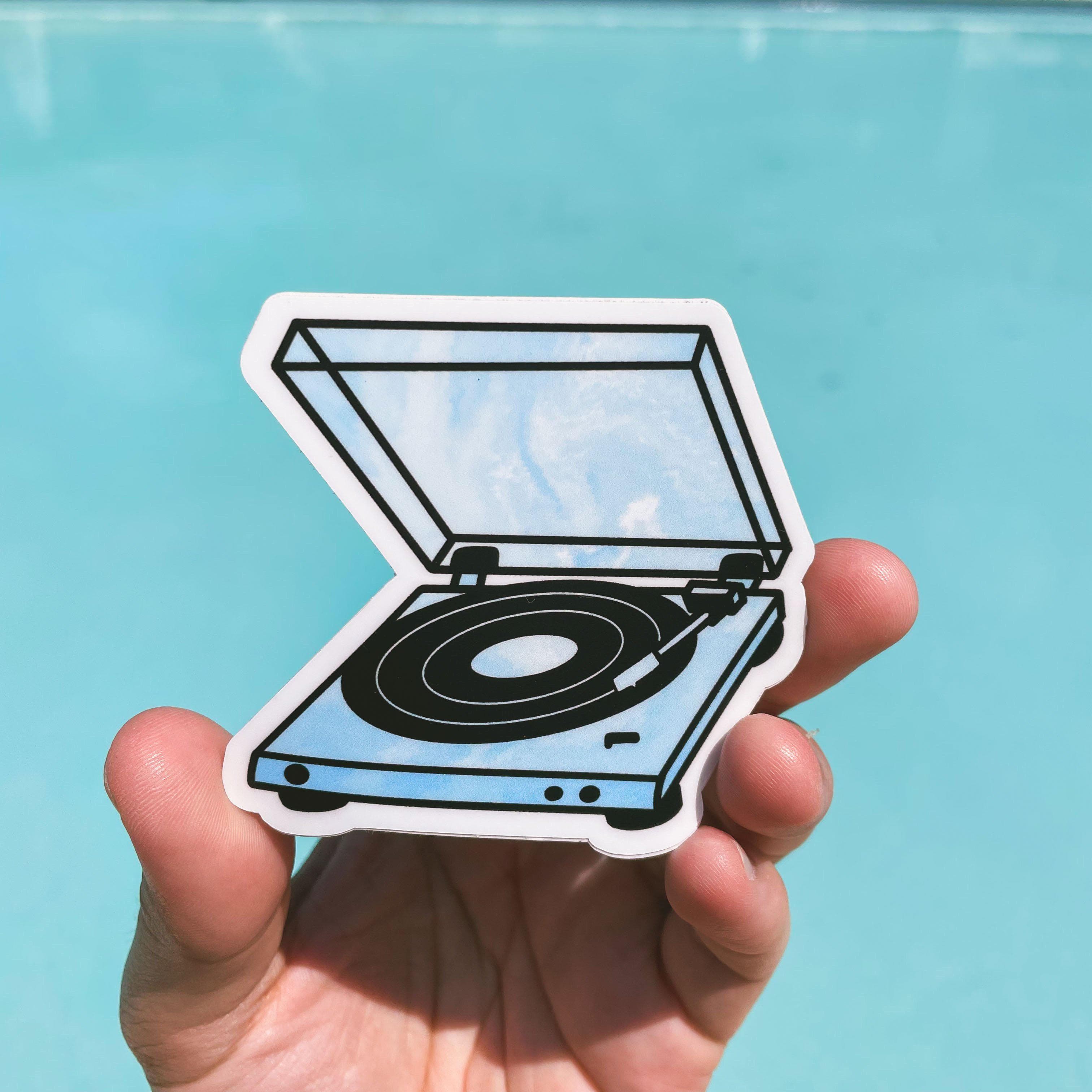  Blue Tie Dye Record Player Aesthetic Sticker、mySite、elrpsem3k