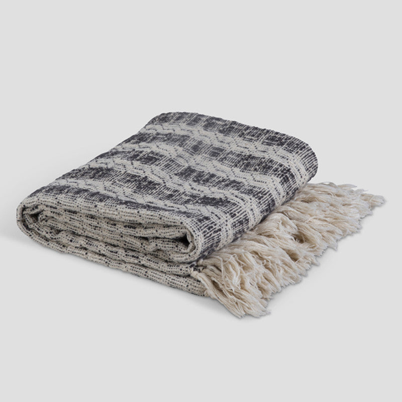 Cotton Cottage Throw | Black | 168 x 120 cm、mySite、camillekostekn