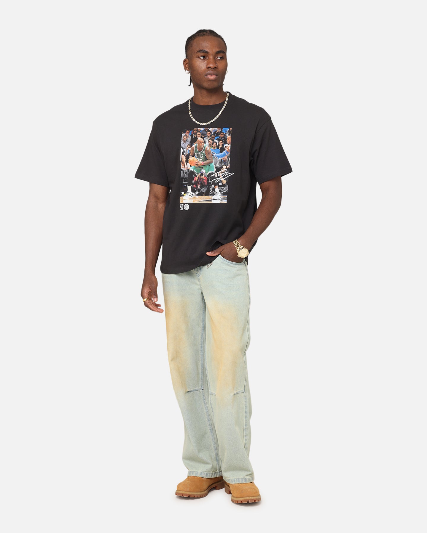 Mitchell & Ness Boston Celtics Shaquille O'Neal Dunk 'Luck of the Irish' T-Shirt Faded Black、mySite、zt4zffjzw