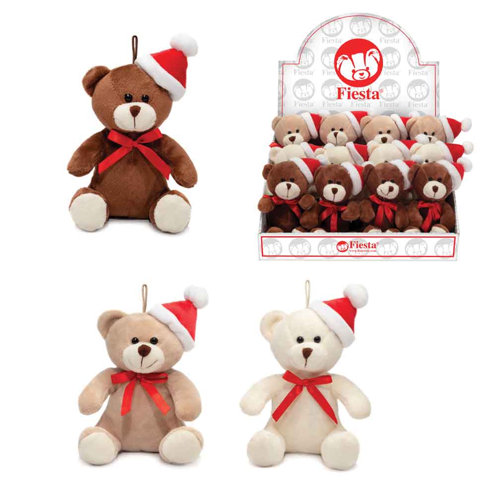 5.5IN 3 ASST. SITTING BEARS WITH RIBBON AND XMAS HAT AND HANGING LOOP IN PDQ、mySite、g9winljtr