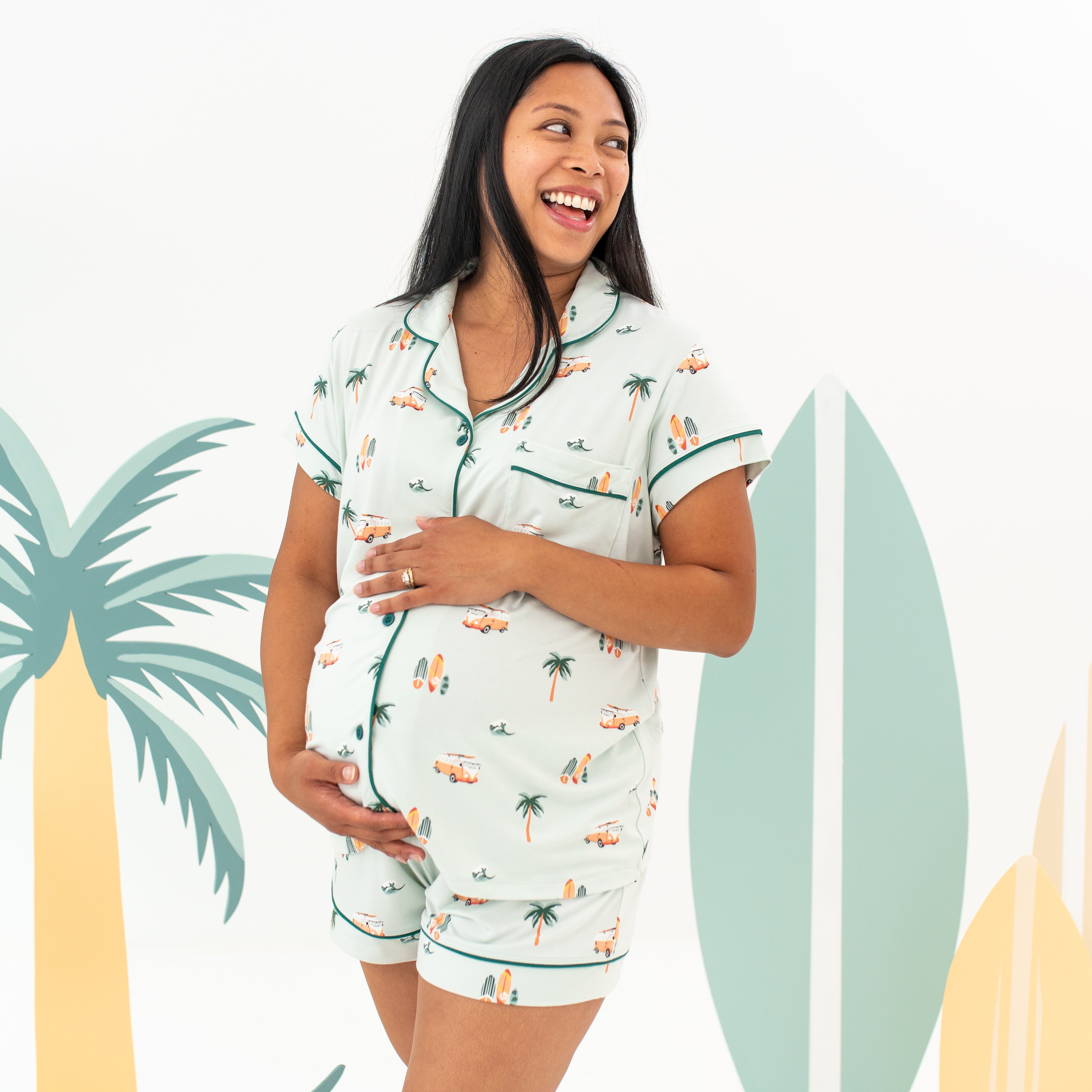  Women's Short Sleeve Pajama Set in Dew Surf、mySite、layawaytickets