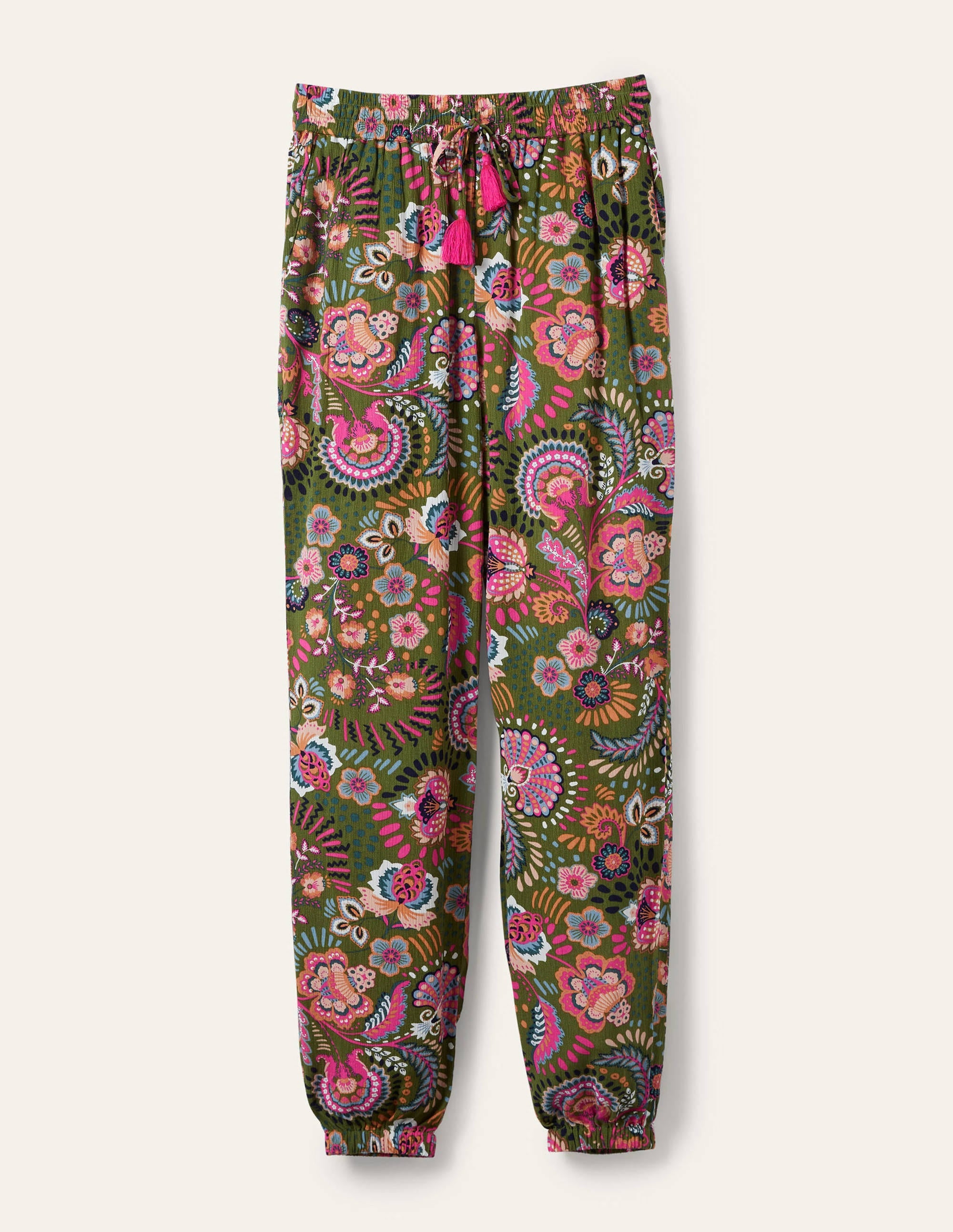 Crinkle Tapered Trousers-Pea, Decorative Meadow、mySite、ashleygrahame