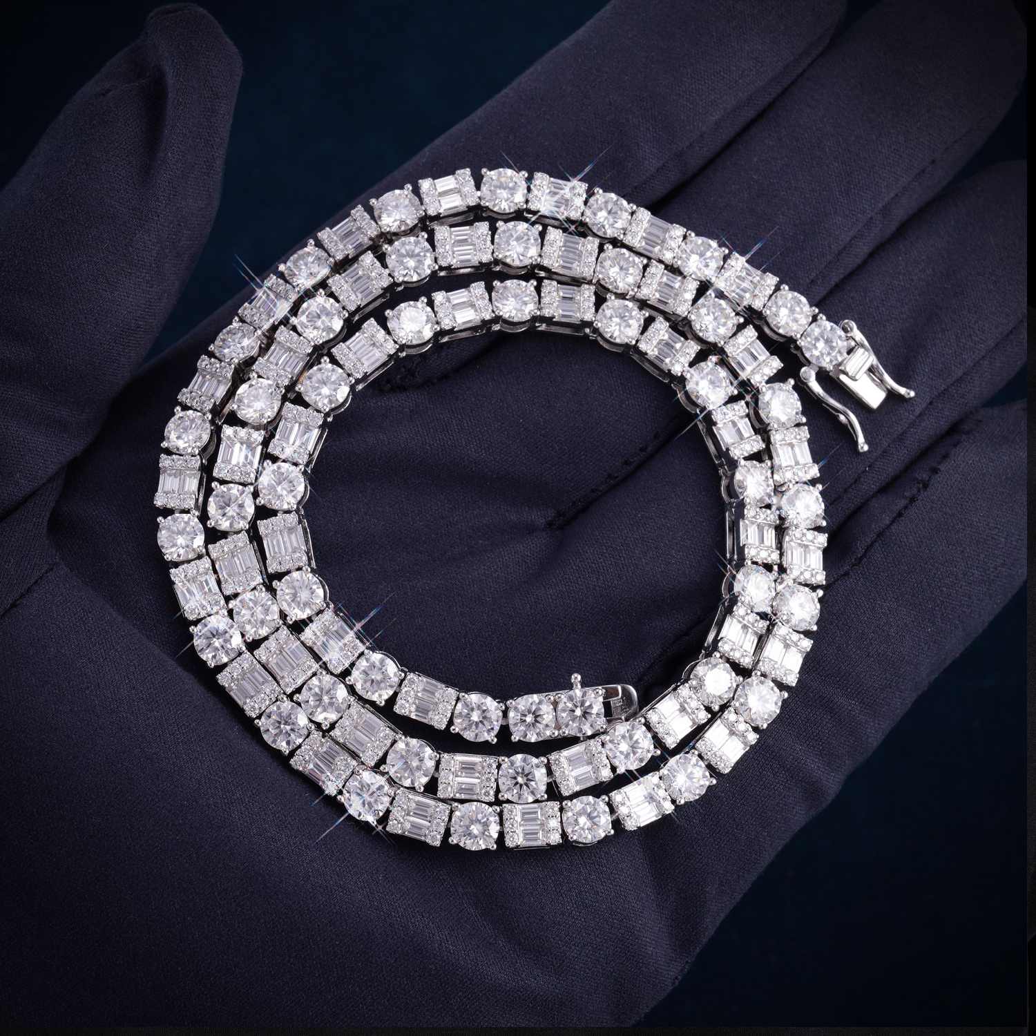 5MM Hybrid Cut Moissanite Tennis Chain 14K Gold、mySite、hinf8tx79