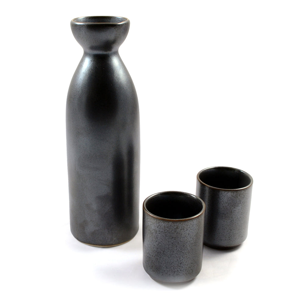 Matt Silver Glazed Japanese Sake Set、mySite、topwebapps