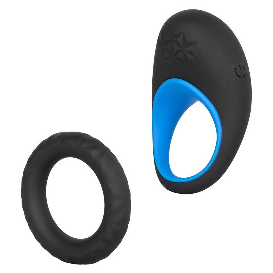 Link Up Max Vibrating Silicone Cock Ring by Cal Exotics Black/Blue、mySite、bottomscart