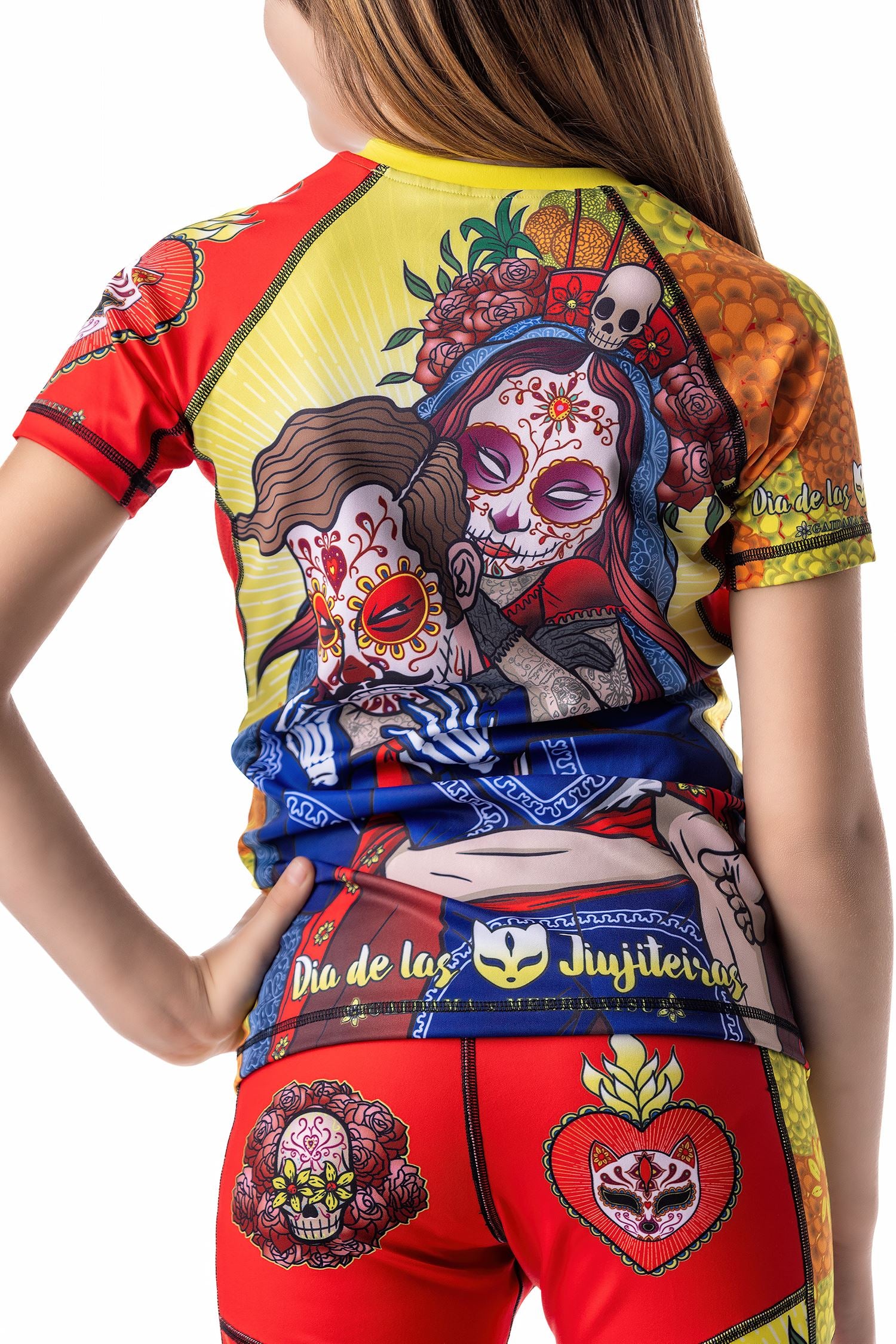 Girls' Dia de las Jiujiteiras Jiu Jitsu Youth Rashguard - Short Sleeve、mySite、gigharbornorthrealestate