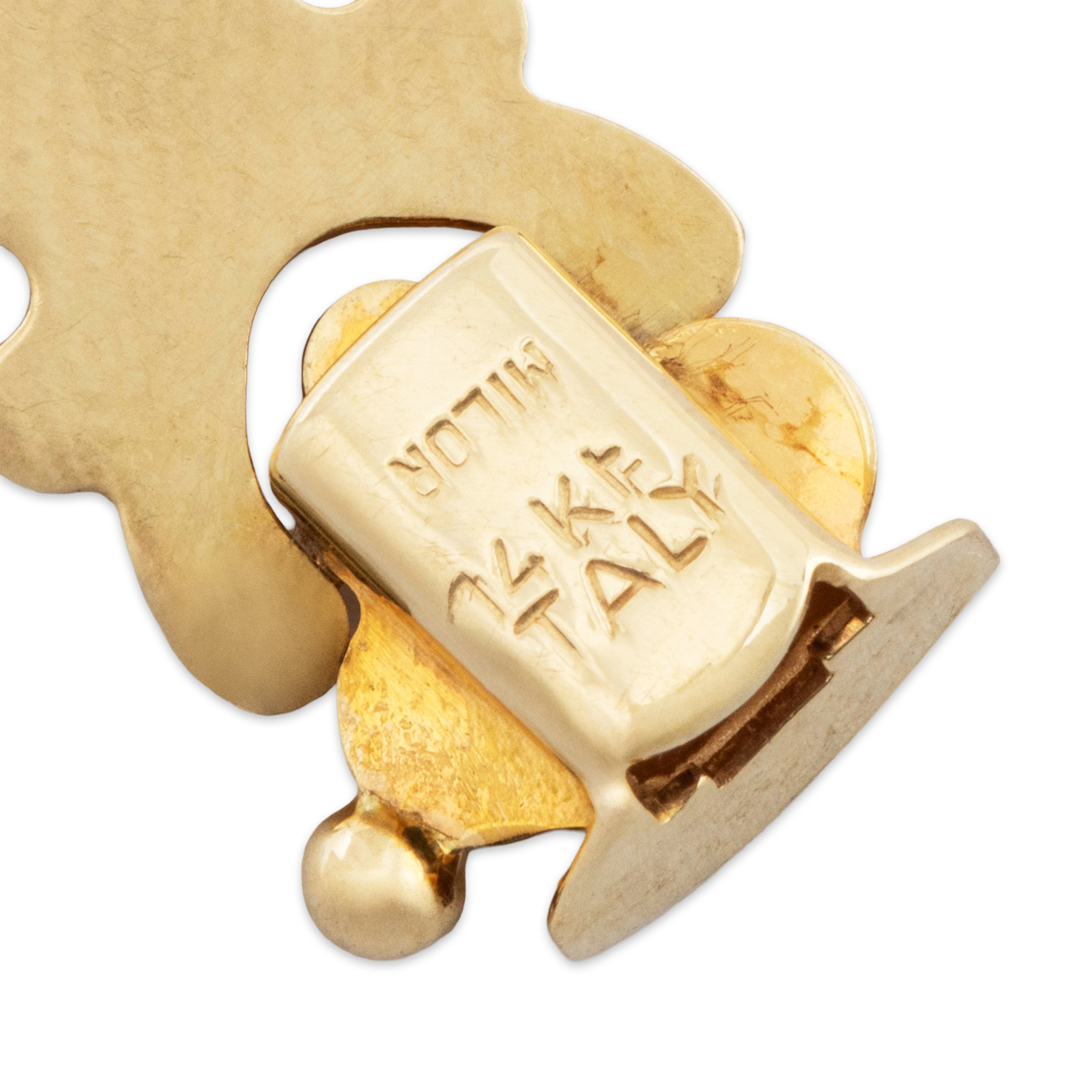 Vintage Italian 14k Yellow Gold Swirl Link Bracelet 7、mySite、hinf8tx79