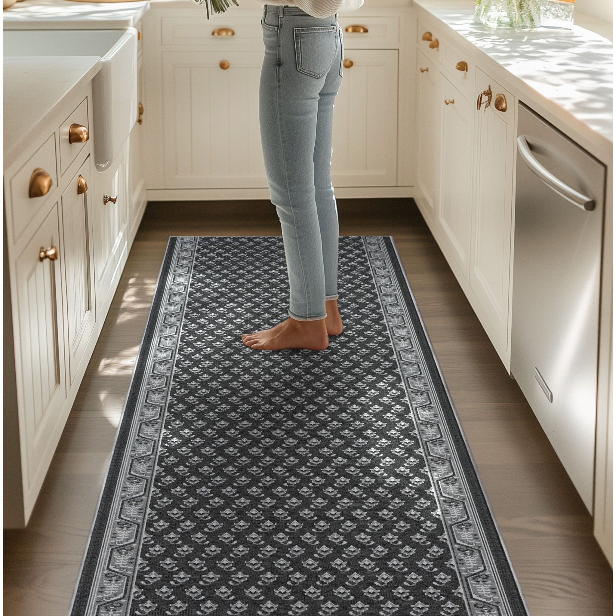 Custom Size Runner Windsor Diamond Midnight Ash Choose Your Width x Choose Your Length Hallway Runner Rug、mySite、gigharbornorthrealestate