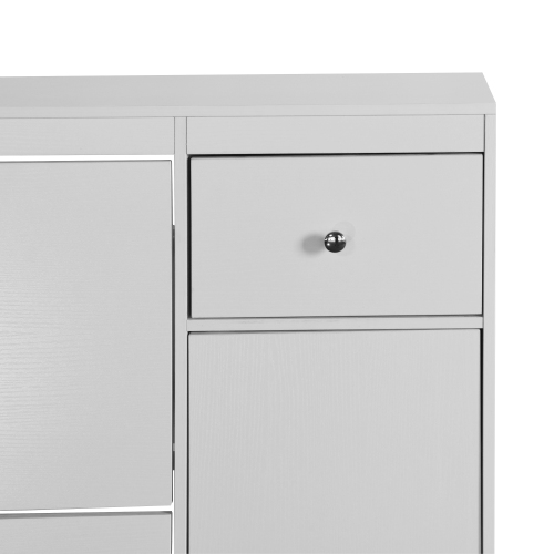 Wooden Shoe Cabinet for Entryway, White Shoe Storage Cabinet with 3 Flip Doors 20.94x9.45x43.11 inch、、casual