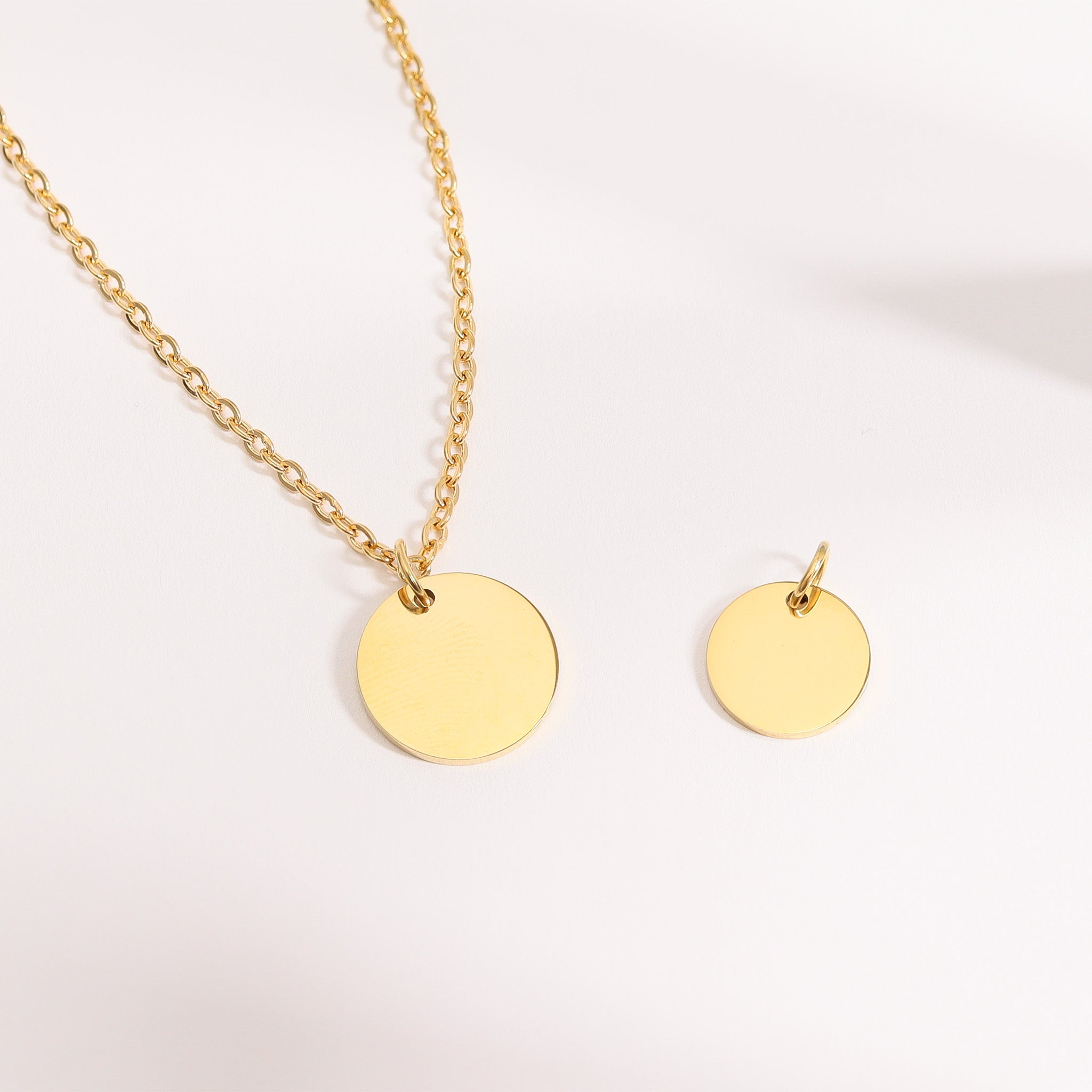 18K Gold PVD Stainless Steel Blank Circle Pendant / SBB0046、mySite、dreamappss