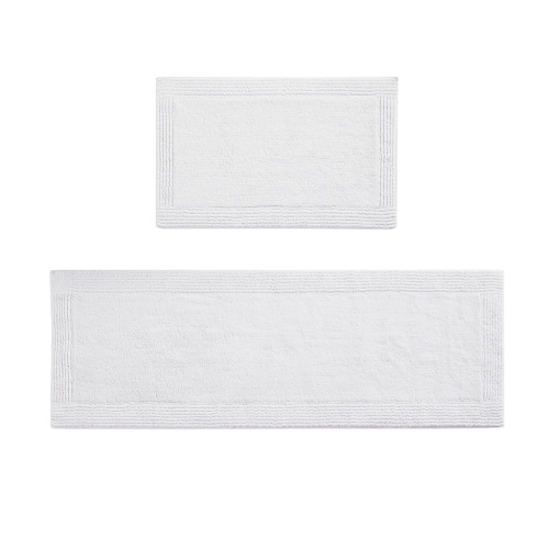 100% Cotton Tufted 3000 GSM Reversible Bath Rug White 24x72"、、eastwooduniform