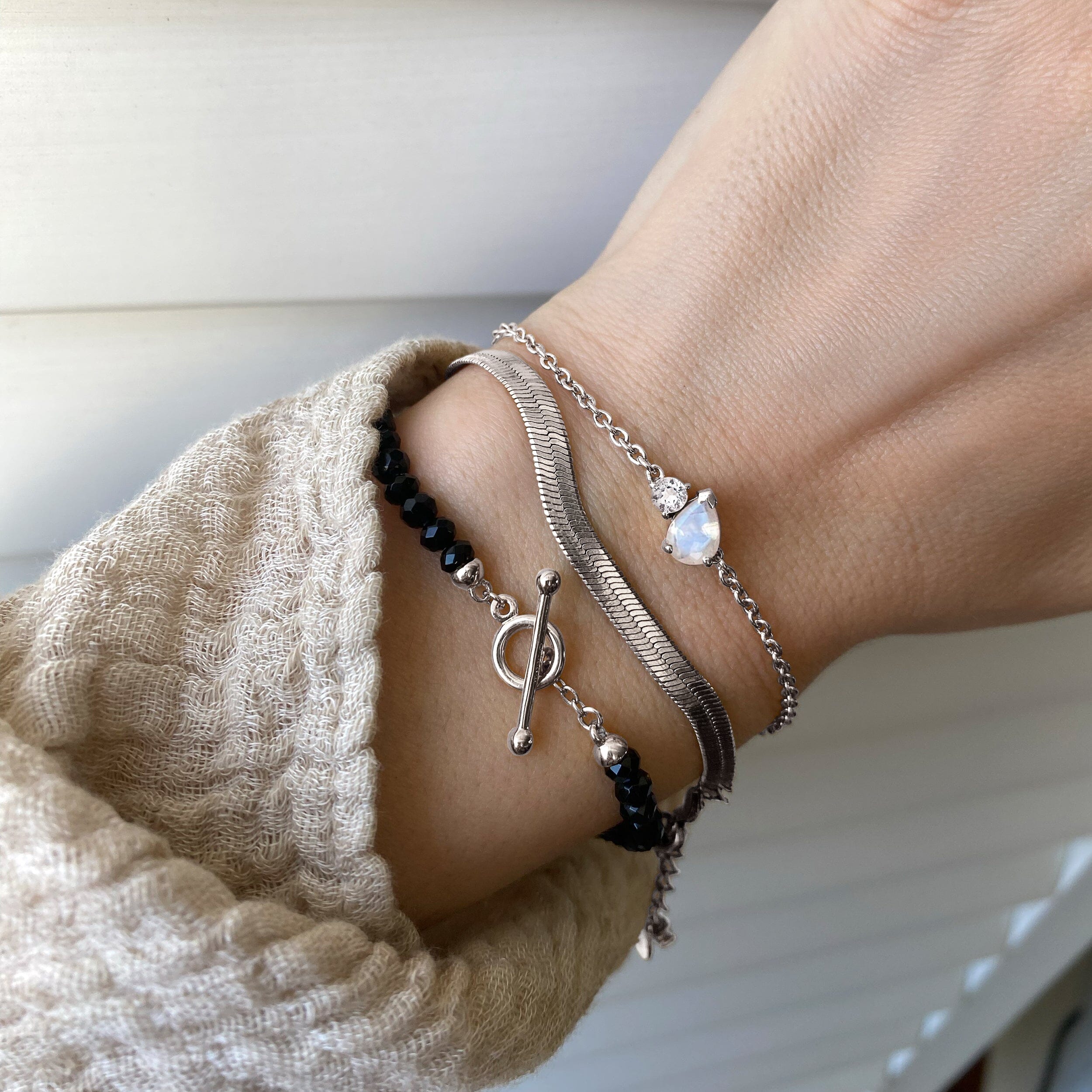 Plain Metal Wristlet - Herringbone Bracelet、mySite、hinf8tx79