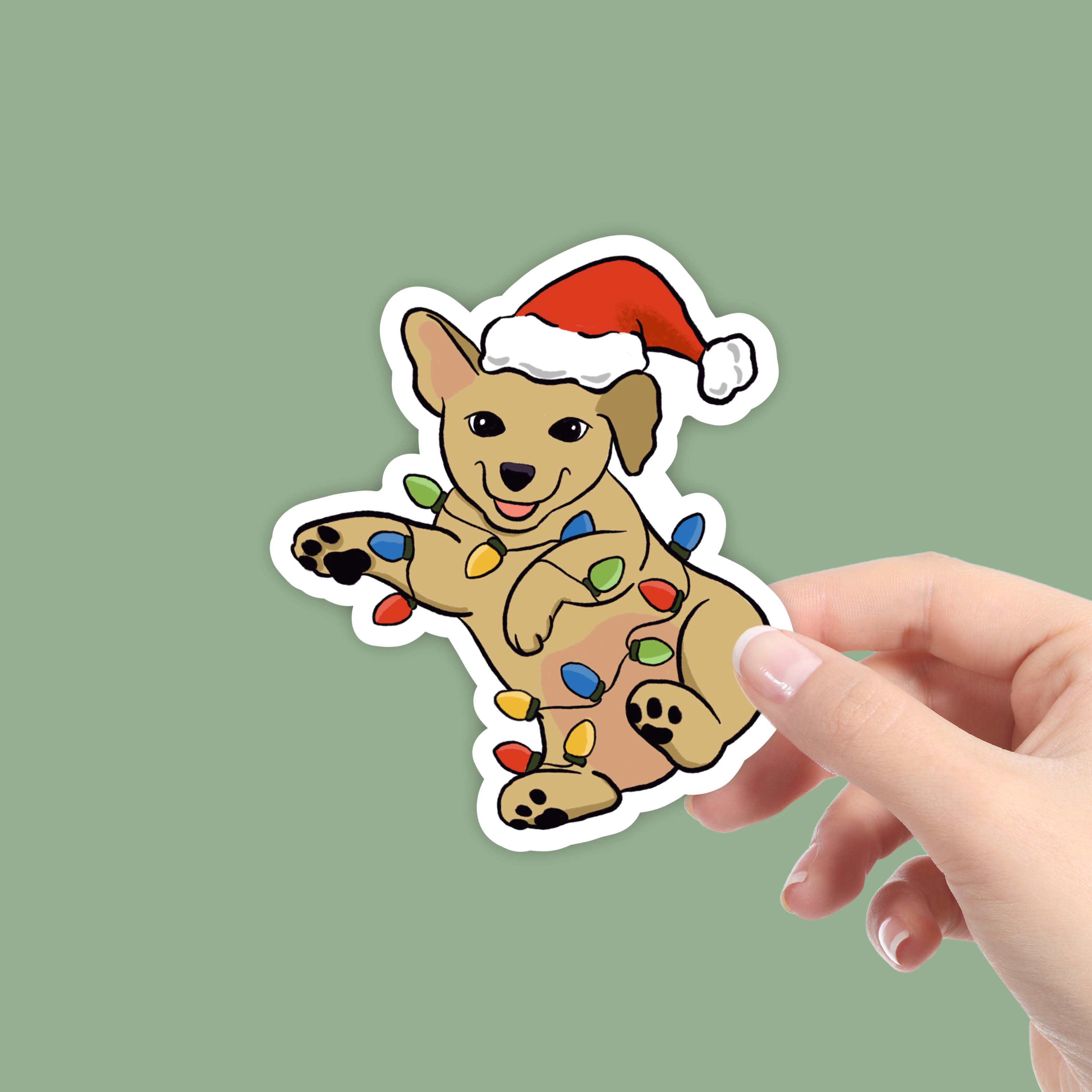  Dog & Lights Winter Sticker、mySite、ghnorth