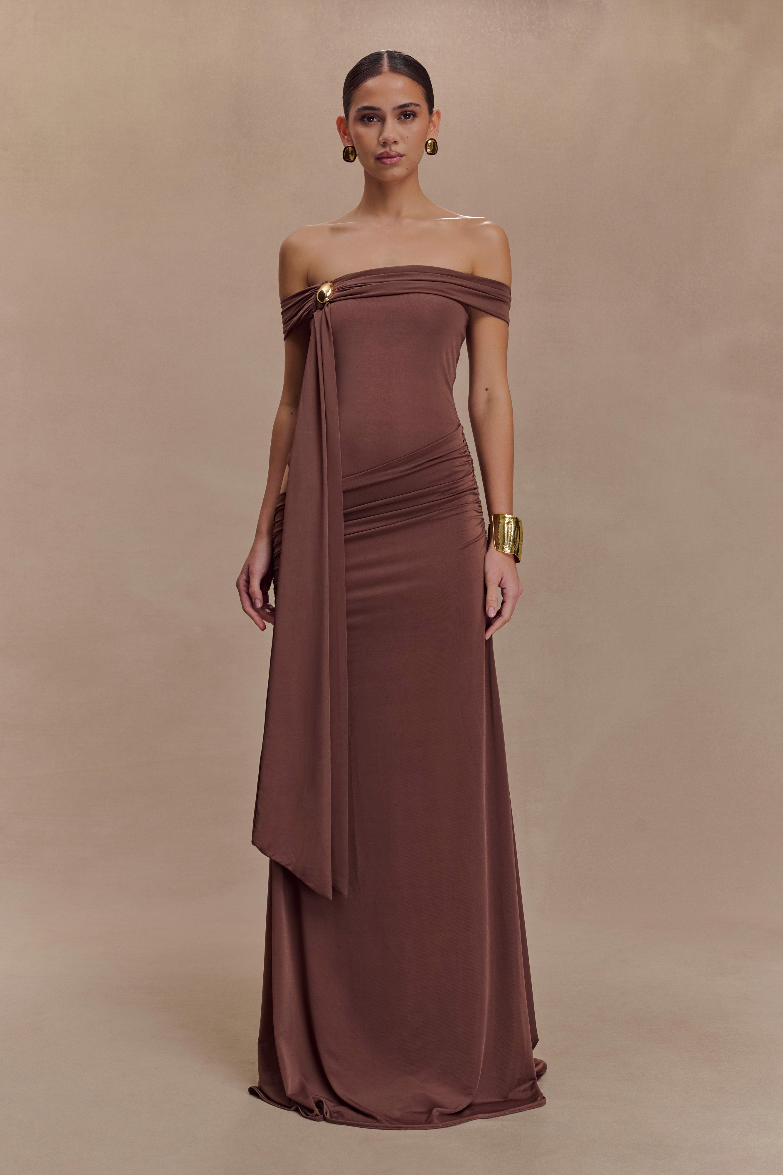 Oliver Slinky Maxi Dress - Chocolate、mySite、solidvoid