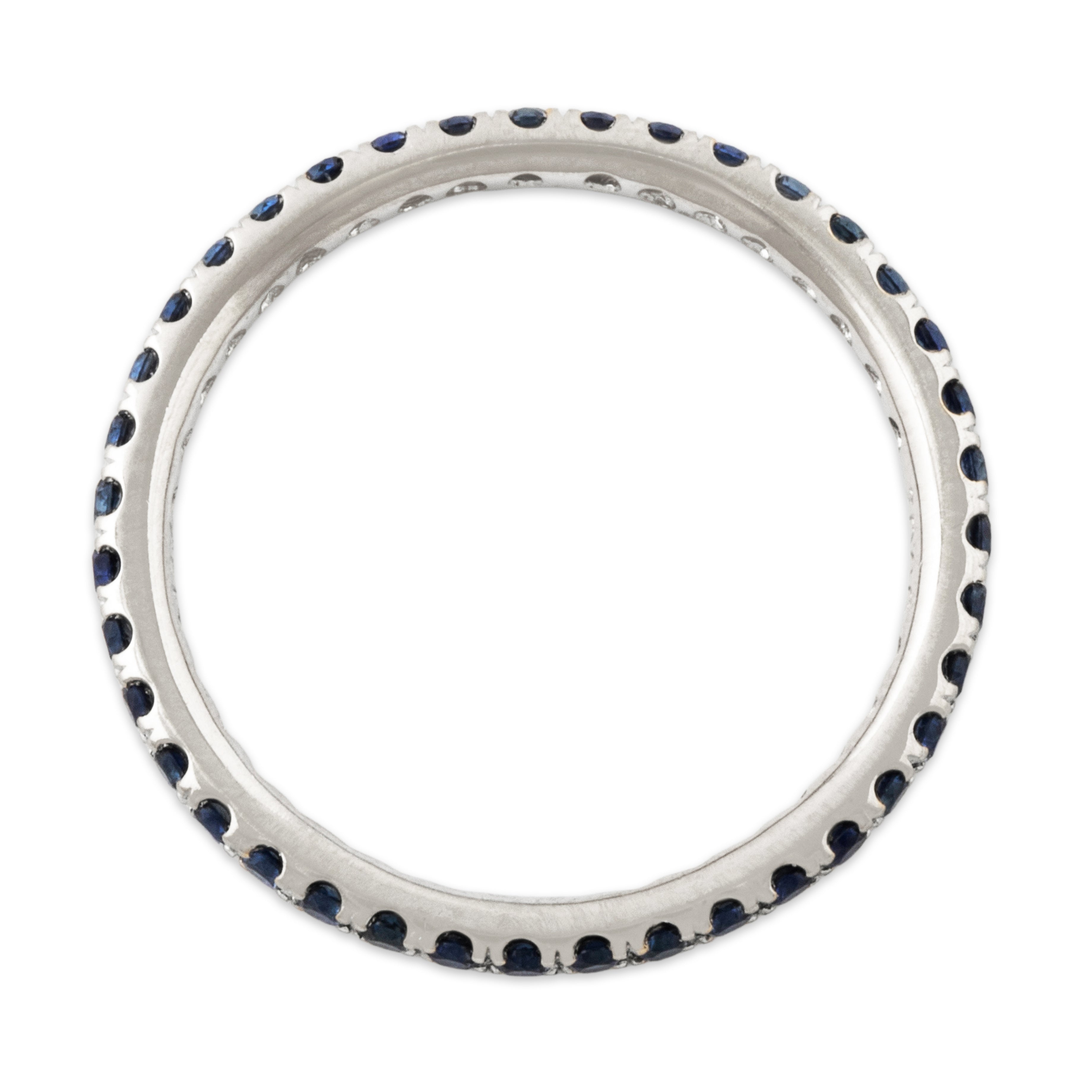 Vintage 18k White Gold Blue Sapphire Eternity Band Ring 6.00、mySite、hinf8tx79