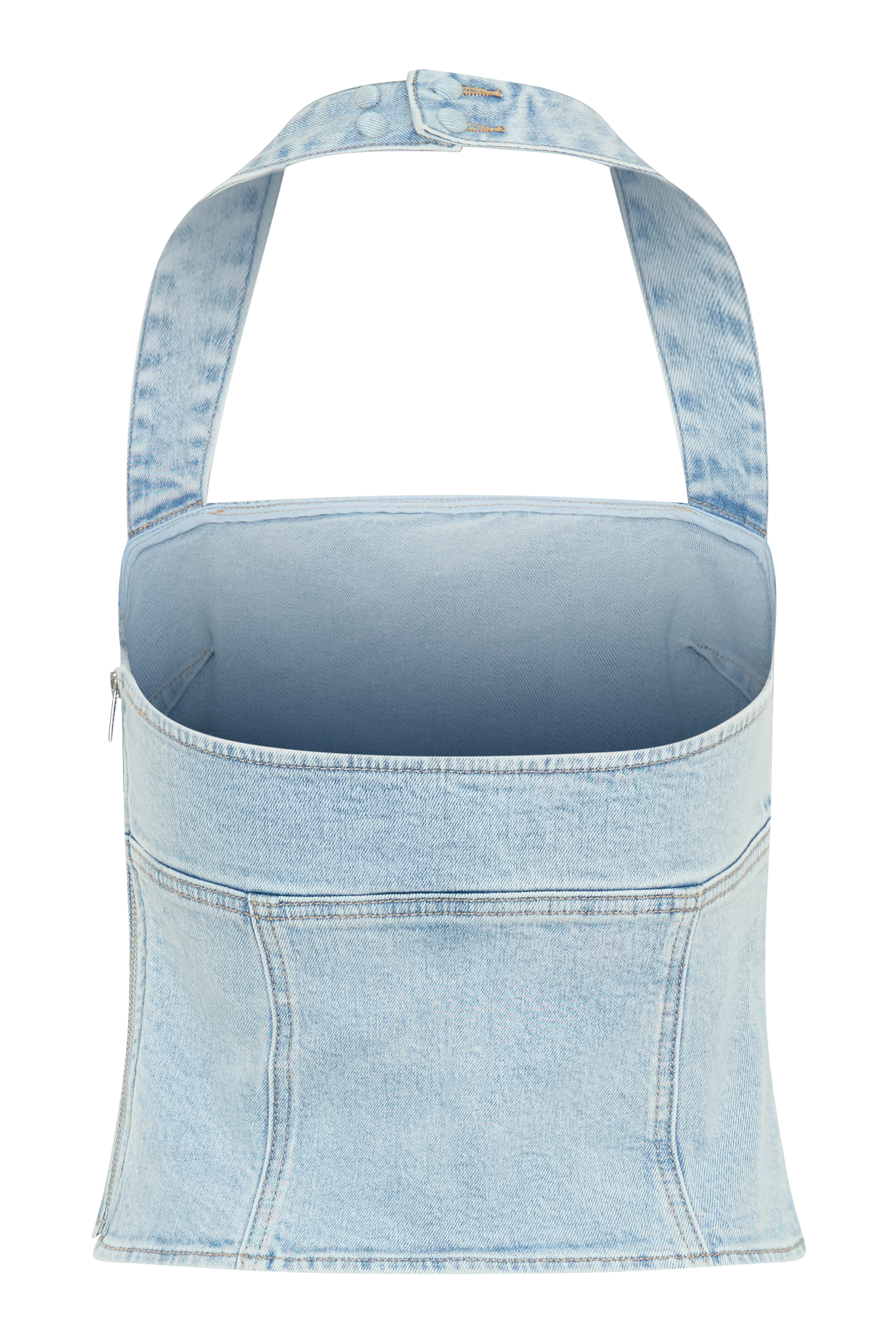 Dayna Denim Halter Top - Light Blue、mySite、solidvoid