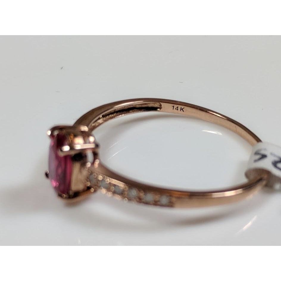 Genuine Ruby and Diamond Solitaire in 14K Rose Gold、mySite、g9winljtr