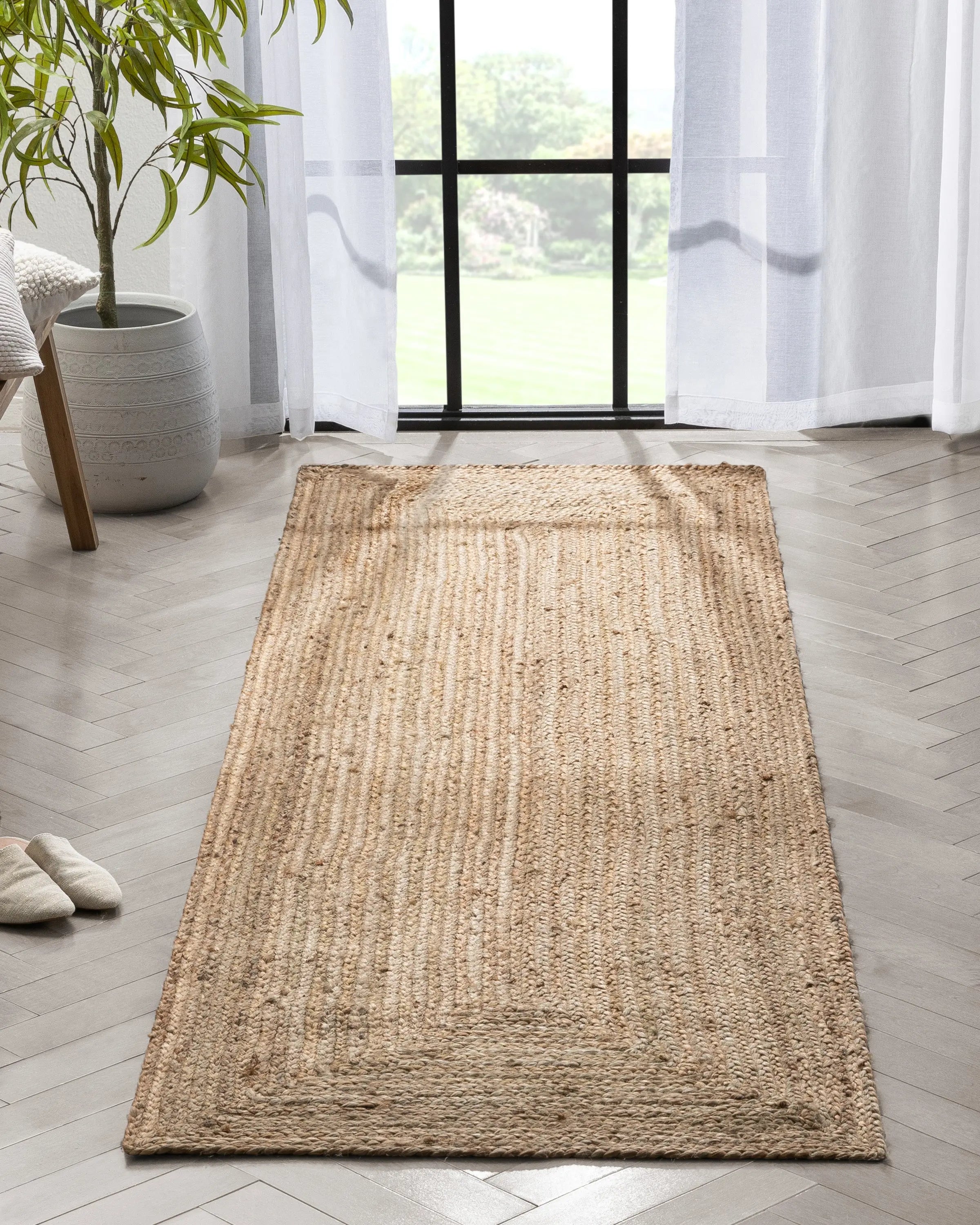 Jemma Natural-Fiber Braided Pattern Natural Hand-Woven Chunky-Textured Rug、mySite、gigharbornorthrealestate