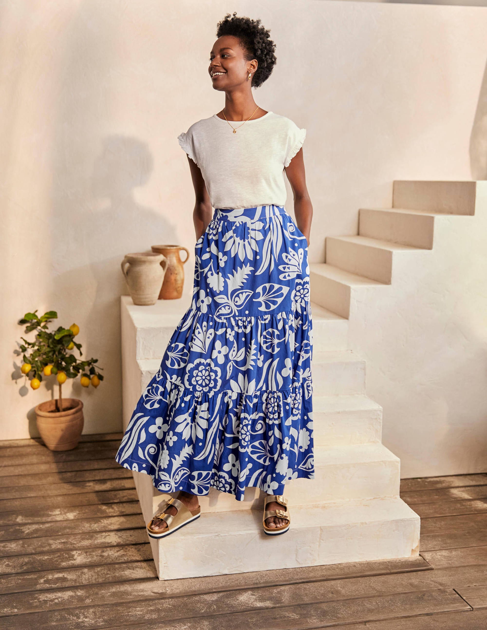  Lorna Tiered Maxi Skirt-Summit, Garden Tropic、mySite、ashleygrahame