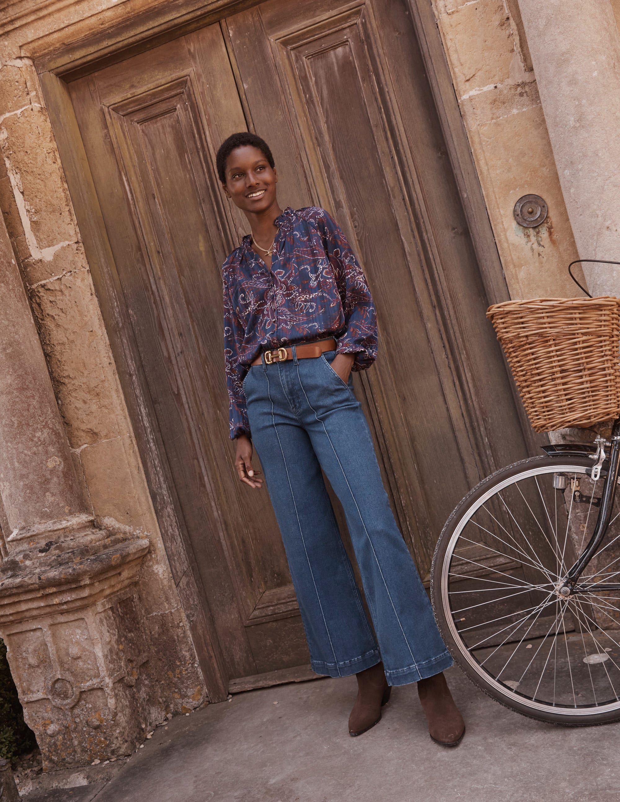  Wide Leg Seam Jeans-Vintage Blue、mySite、ashleygrahame