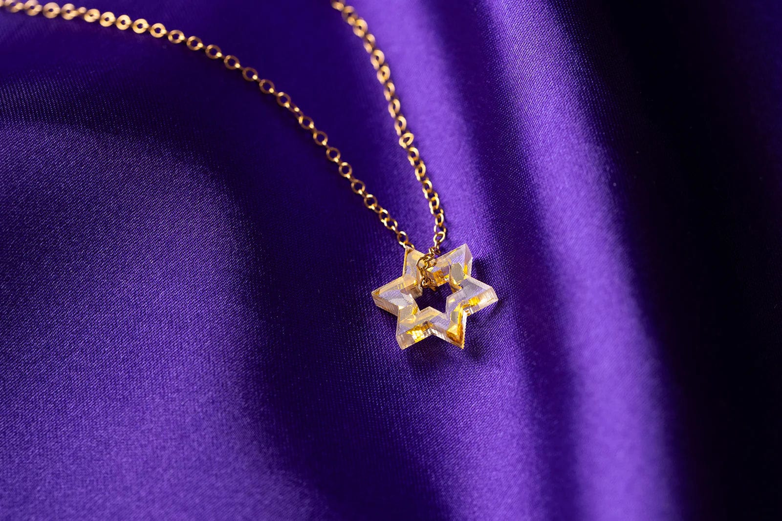 Micro Floating Magen David Necklace - Gold Fleck、mySite、topwebapps