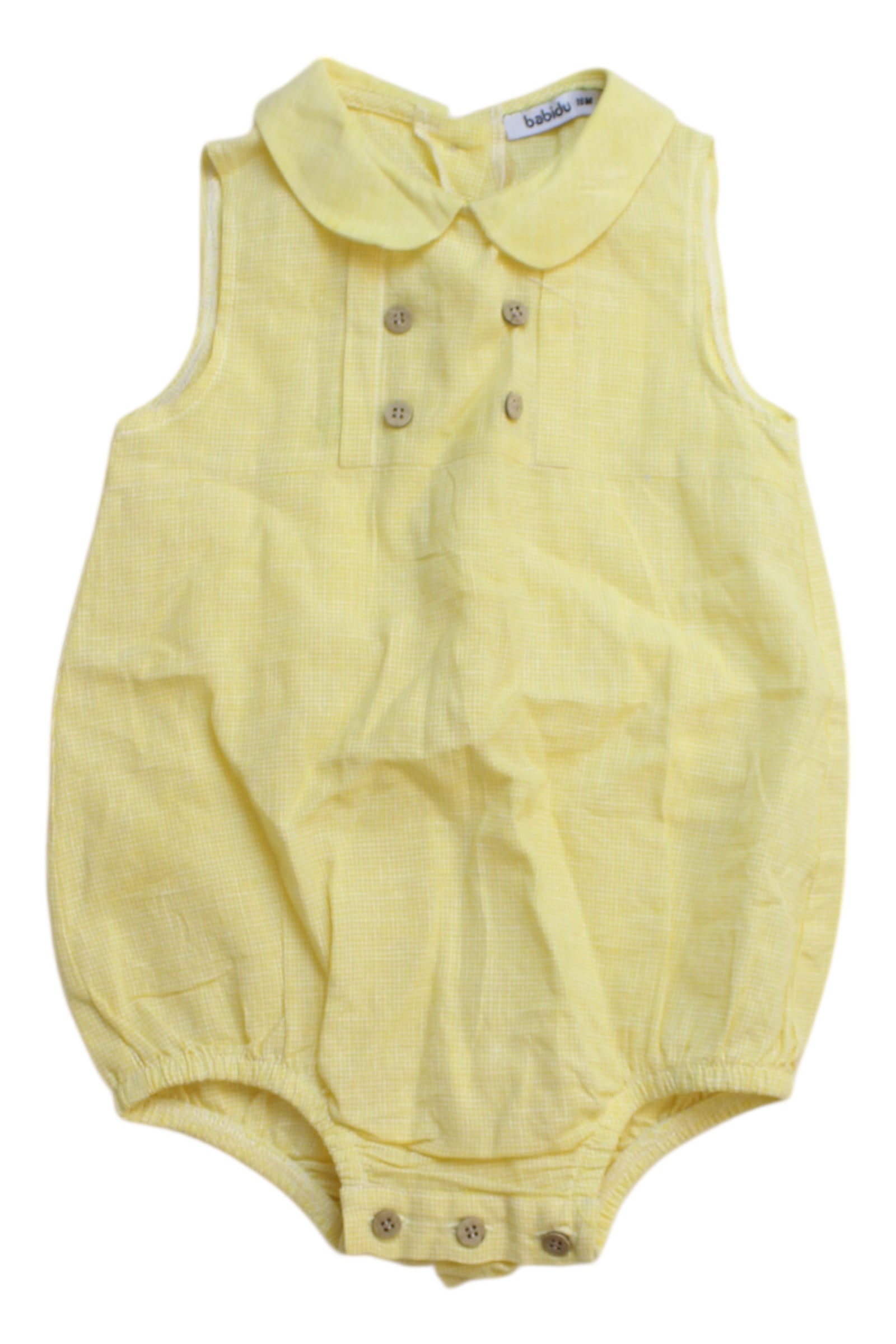 Babidu Peter Pan Collar Linen Romper 12-18M、mySite、g9winljtr