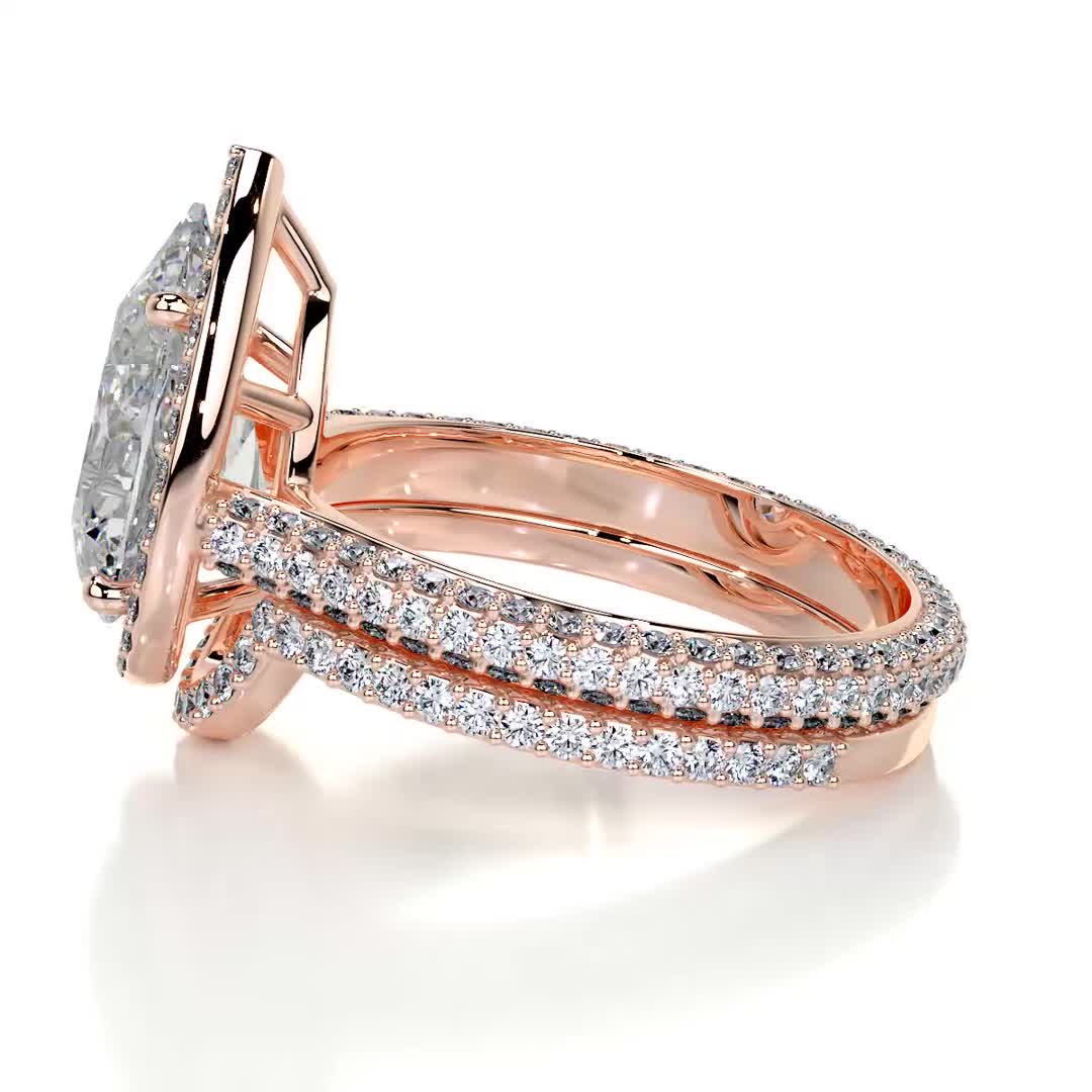 Maggie Moissanite & Diamonds Bridal Set -14K Rose Gold、mySite、hinf8tx79