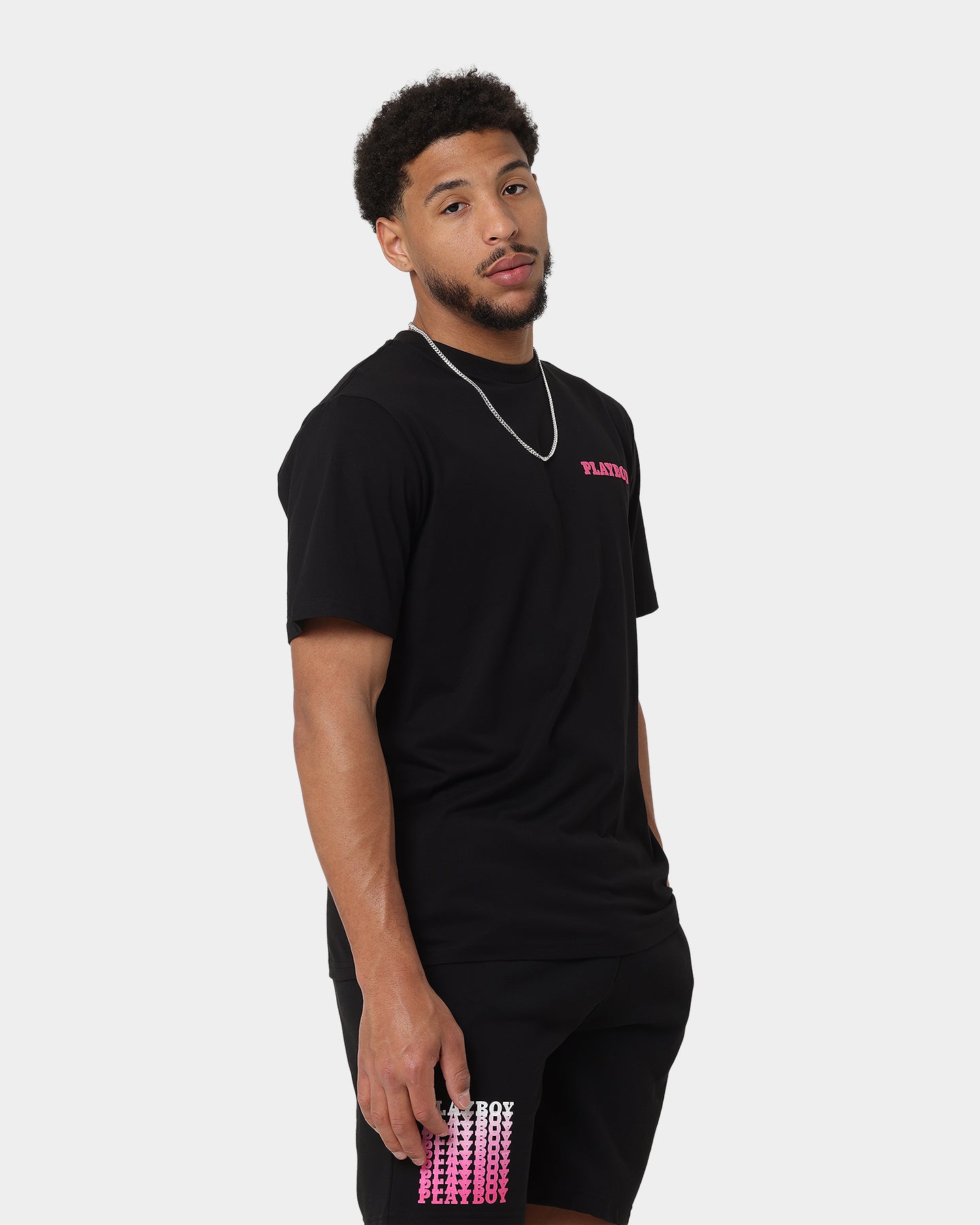 Playboy Stack Blend T-Shirt Black Magenta、mySite、zt4zffjzw